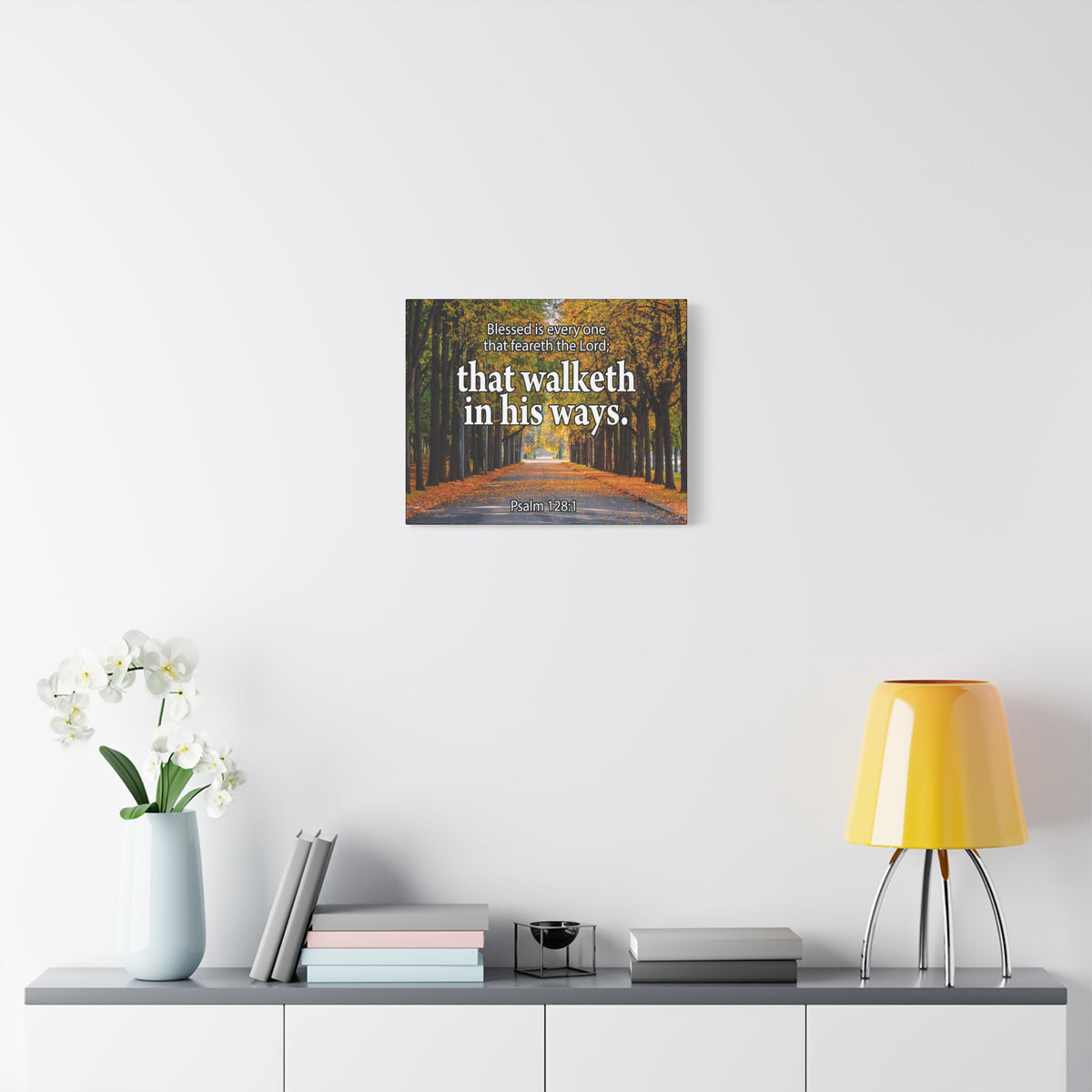 Scripture Canvas Blessed is Every One Psalm 128:1 Christian Wall Art Bible Verse Print Ready to Hang-Express Your Love Gifts