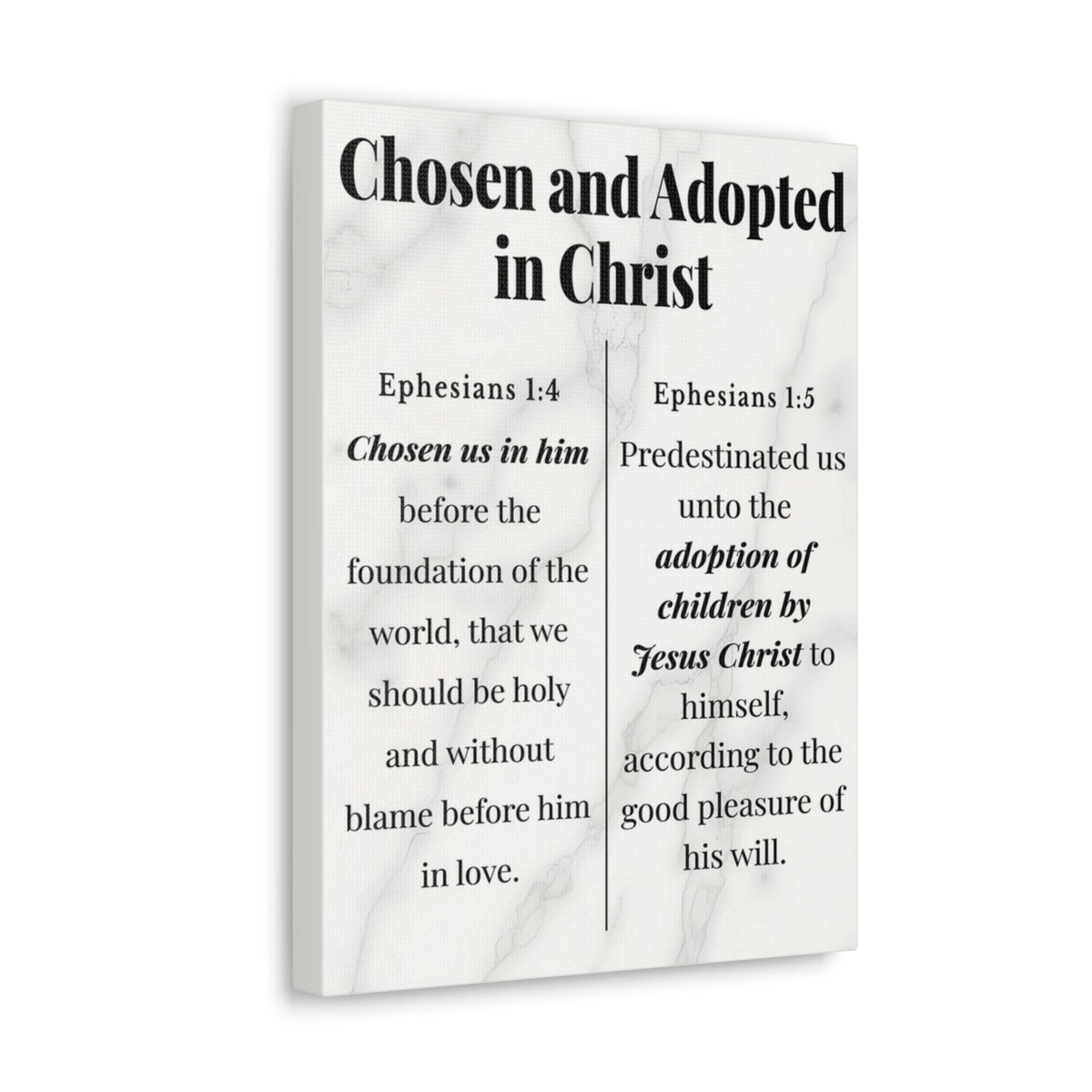 Scripture Walls Chosen and Adopted in Christ Ephesians 1:4-5 Bible Verse Canvas Christian Wall Art Ready to Hang Unframed-Express Your Love Gifts