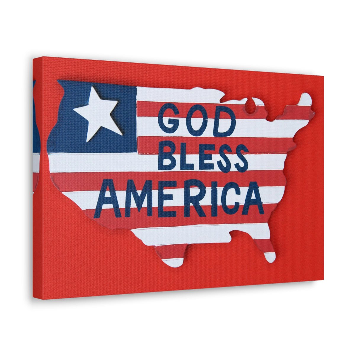 God Bless America Map of USA Canvas Wall Art for Home Decor Ready-to-Hang-Express Your Love Gifts