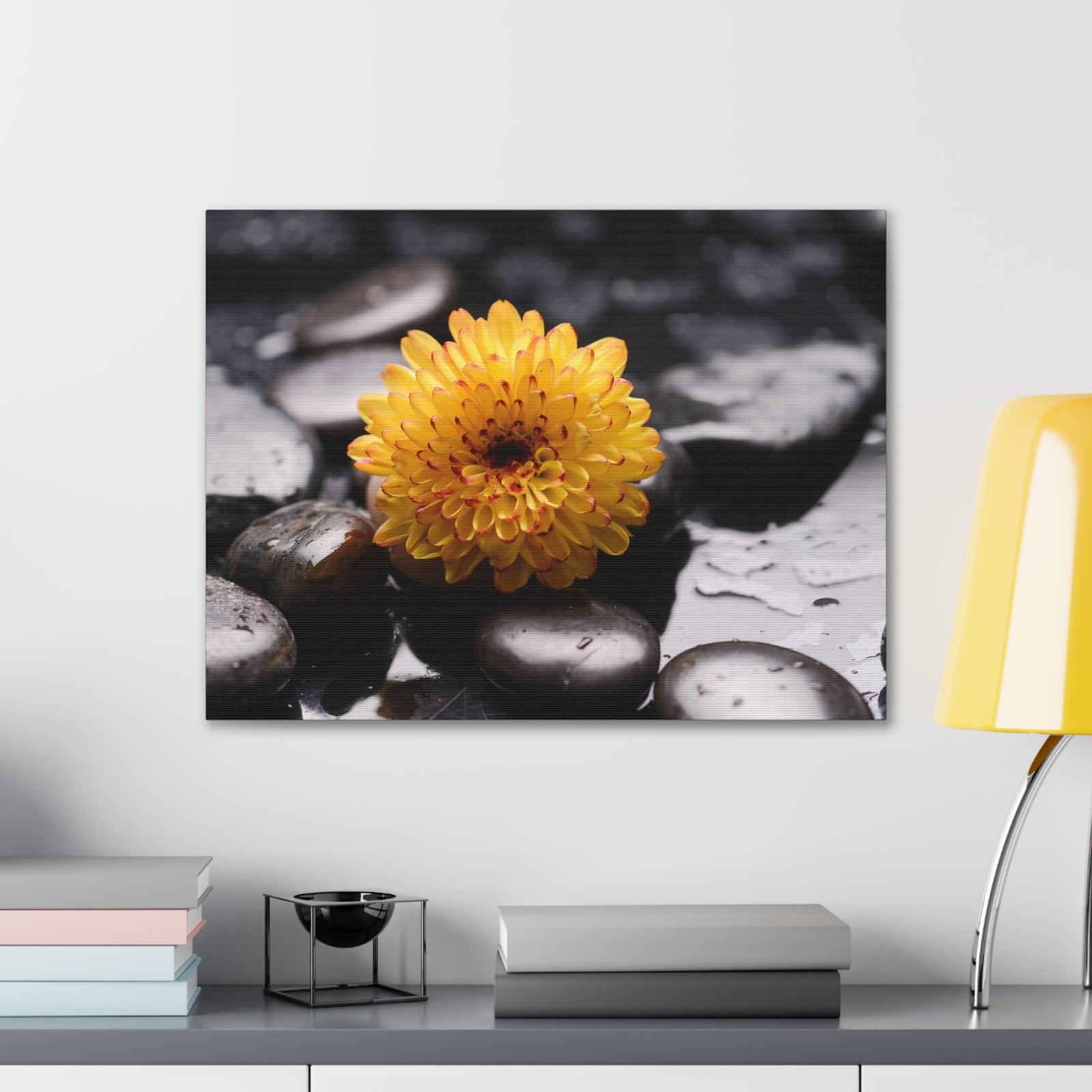 Macro of Yellow Flower Forest Floral Nature Photography Canvas Wall Art for Home Decor Ready-to-Hang-Express Your Love Gifts