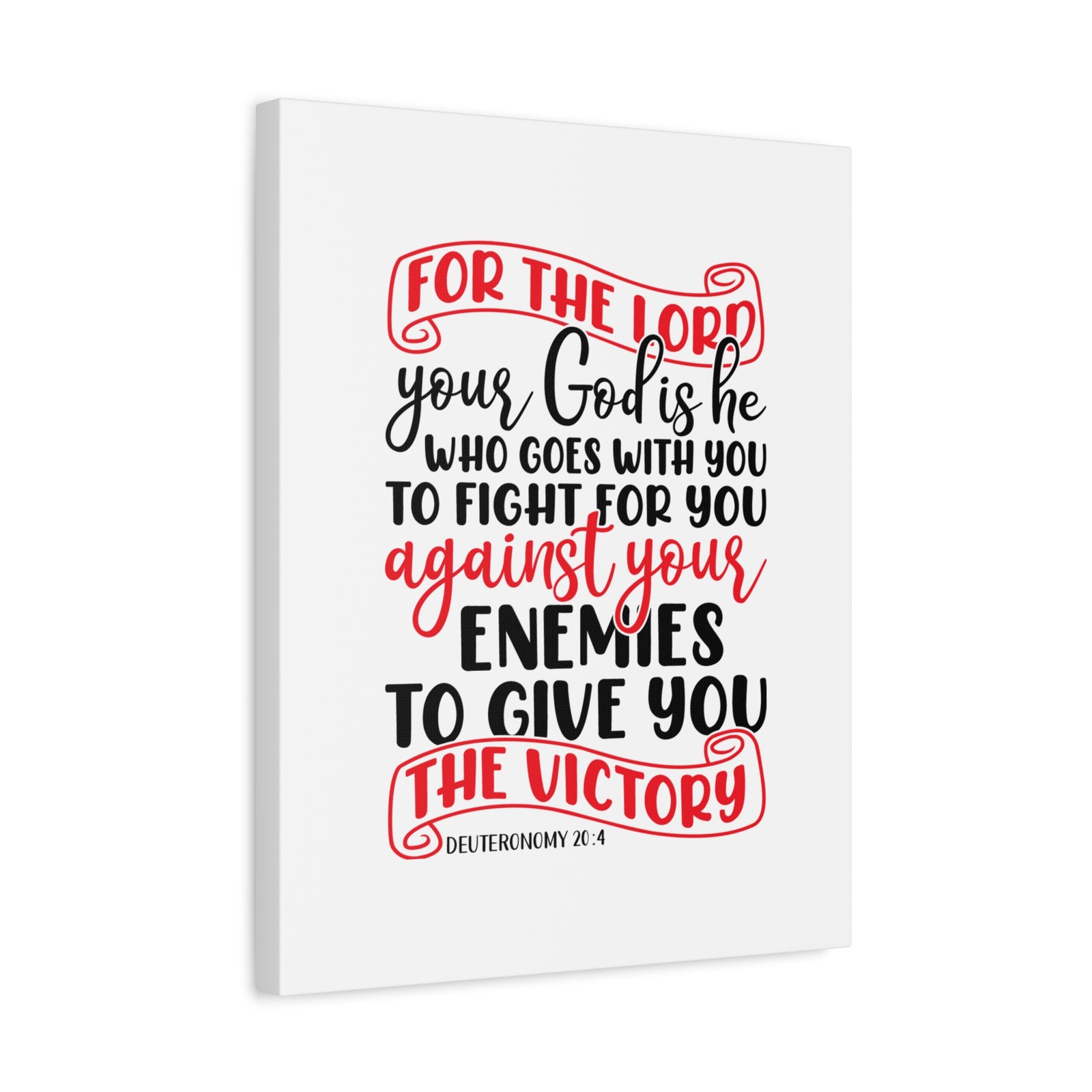 Scripture Canvas For The Lord Deuteronomy 20:4 Christian Wall Art Bible Verse Print Ready to Hang-Express Your Love Gifts