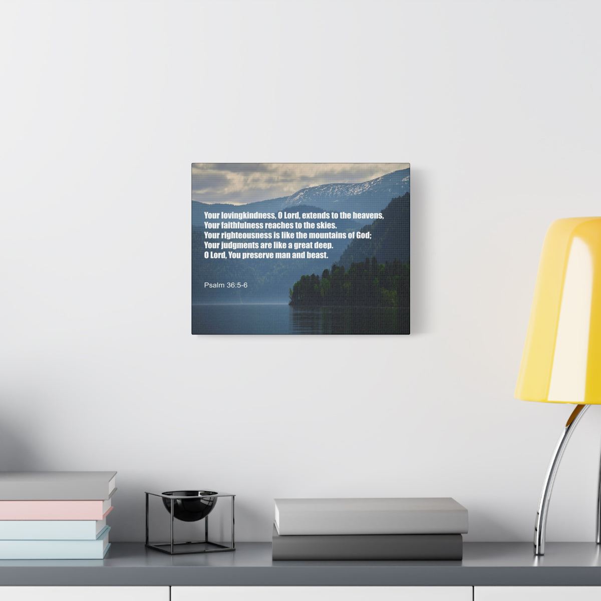 Scripture Canvas Your Lovingkindness Psalm 36:5-6 Christian Wall Art Bible Verse Print Ready to Hang-Express Your Love Gifts