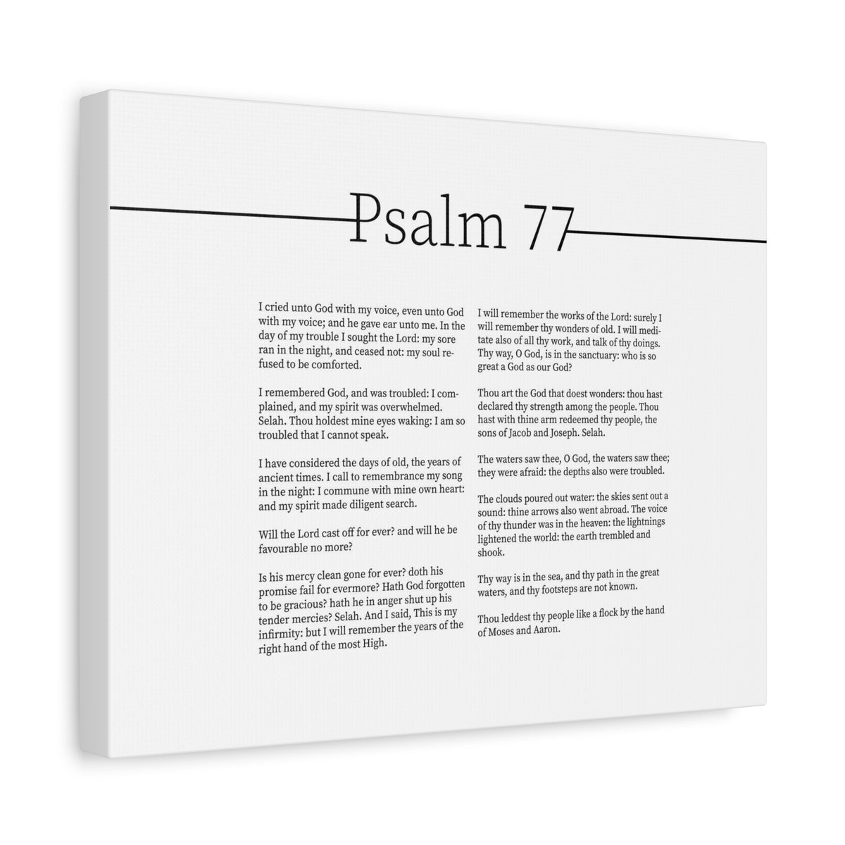 Scripture Canvas God's Faithfulness Psalm 77 Christian Wall Art Bible Verse Print Ready to Hang-Express Your Love Gifts