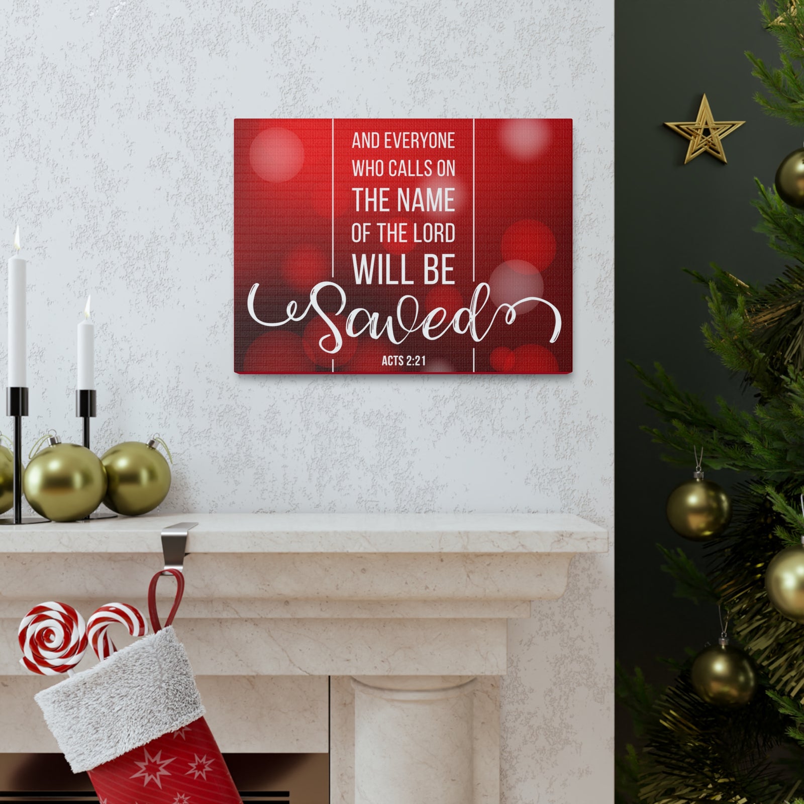 Scripture Canvas And Everyone Who Calls On Acts 2:21 Christian Wall Art Bible Verse Print Ready To Hang-Express Your Love Gifts