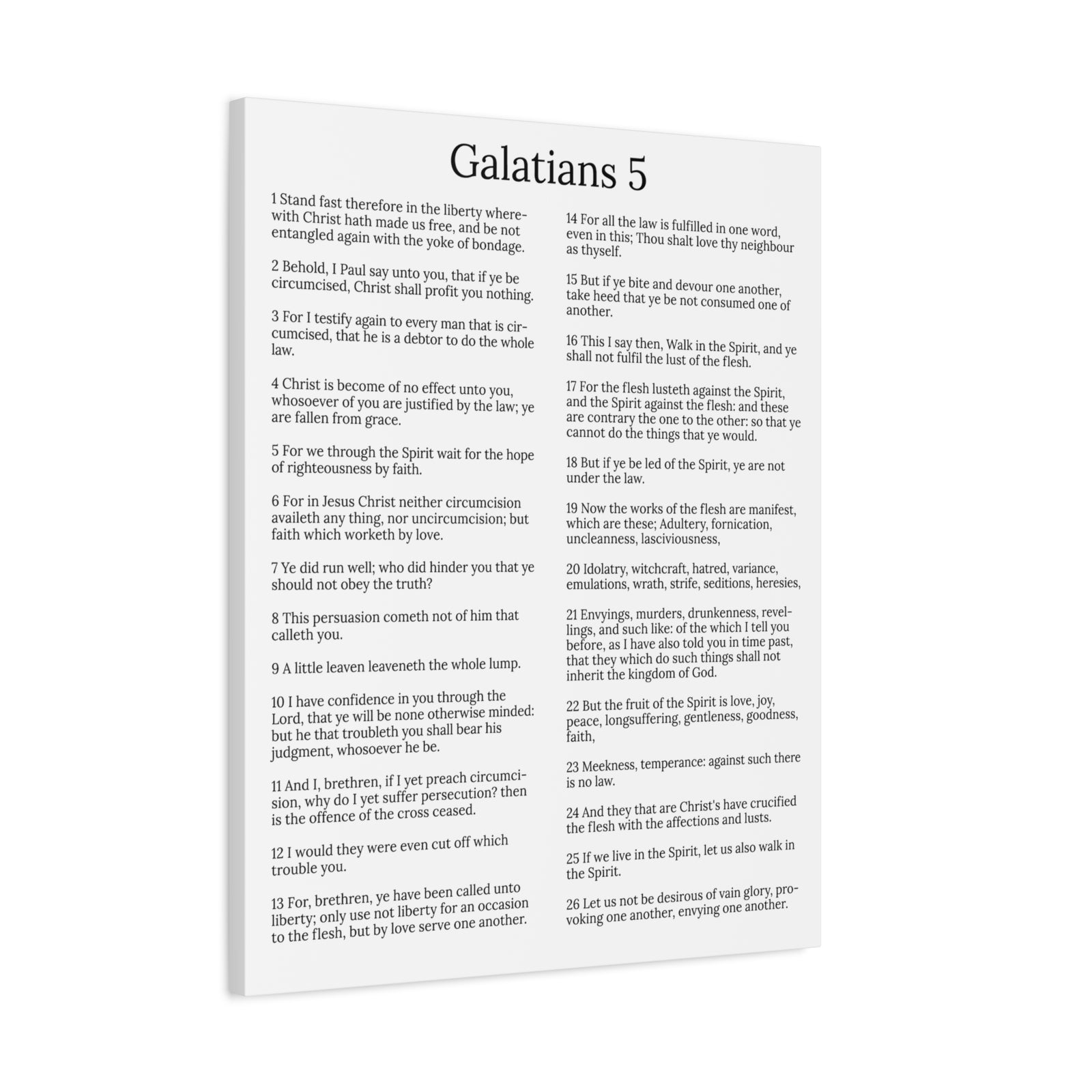 Scripture Walls Fruit of the Spirit Galatians 5 Chapter White Christian Wall Art Print Ready to Hang Unframed-Express Your Love Gifts