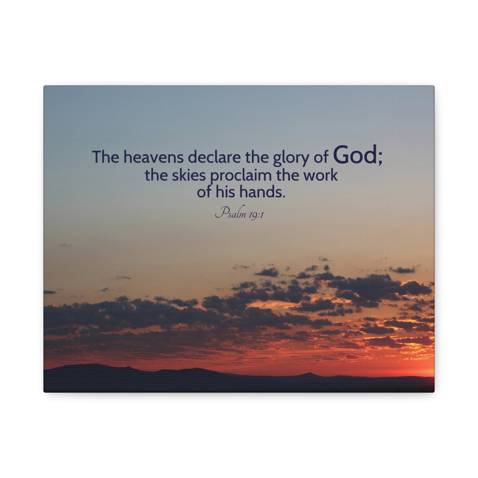 Scripture Canvas The Heavens Declare Psalm 19:1 Christian Wall Art Bible Verse Print Ready to Hang-Express Your Love Gifts