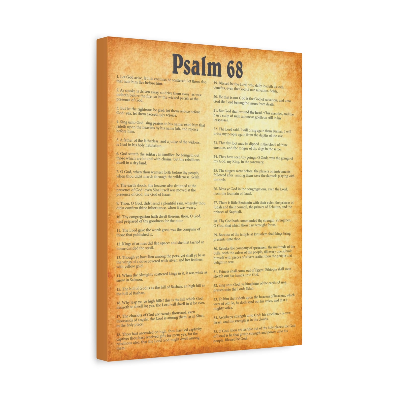 Scripture Walls Psalm 68 Gold Bible Chapter Canvas Christian Wall Art Ready to Hang-Express Your Love Gifts