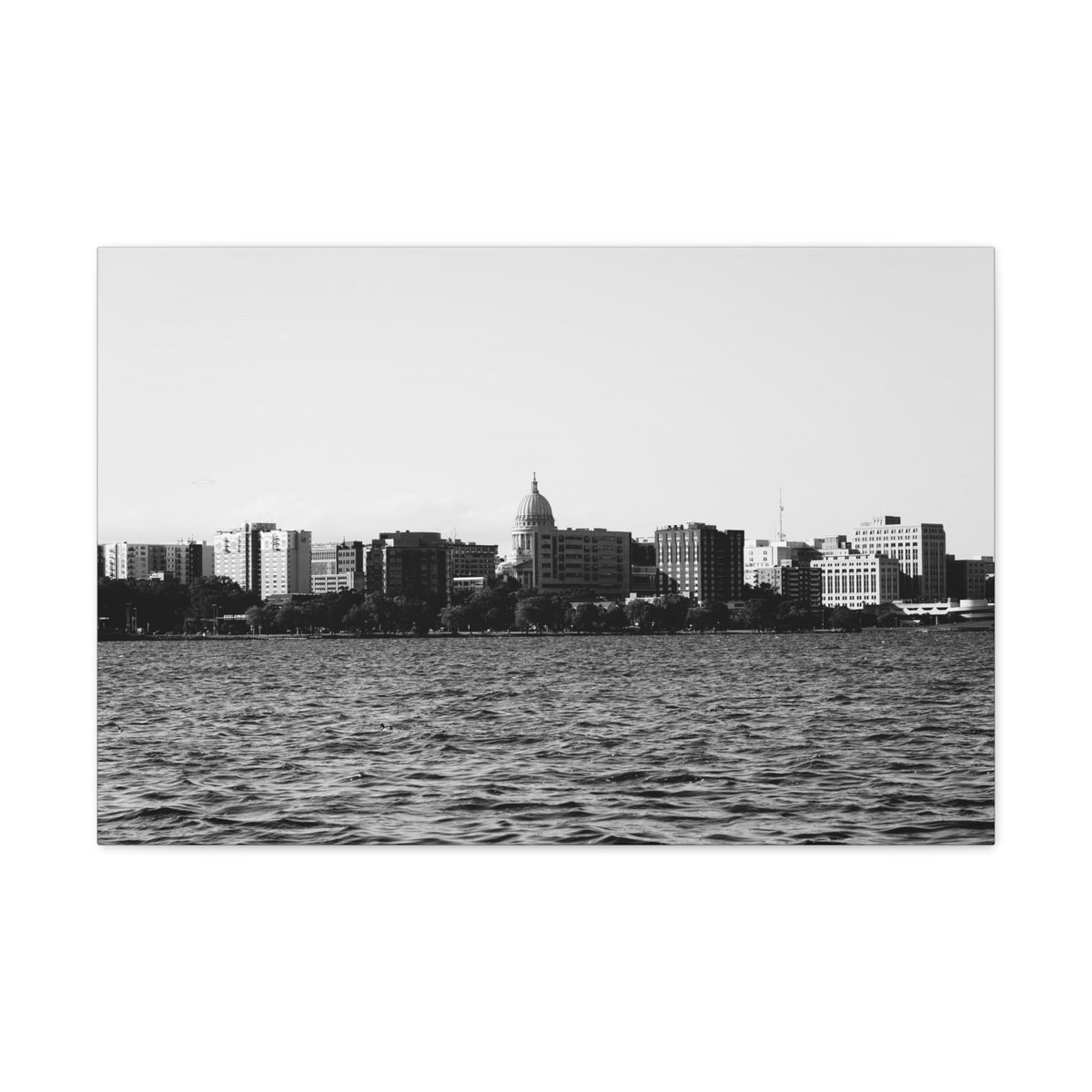 Madison Black White Skyline Canvas Artwork High-Quality Breathtaking Stunning Cityscape for Home Decor Ready to Hang-Express Your Love Gifts
