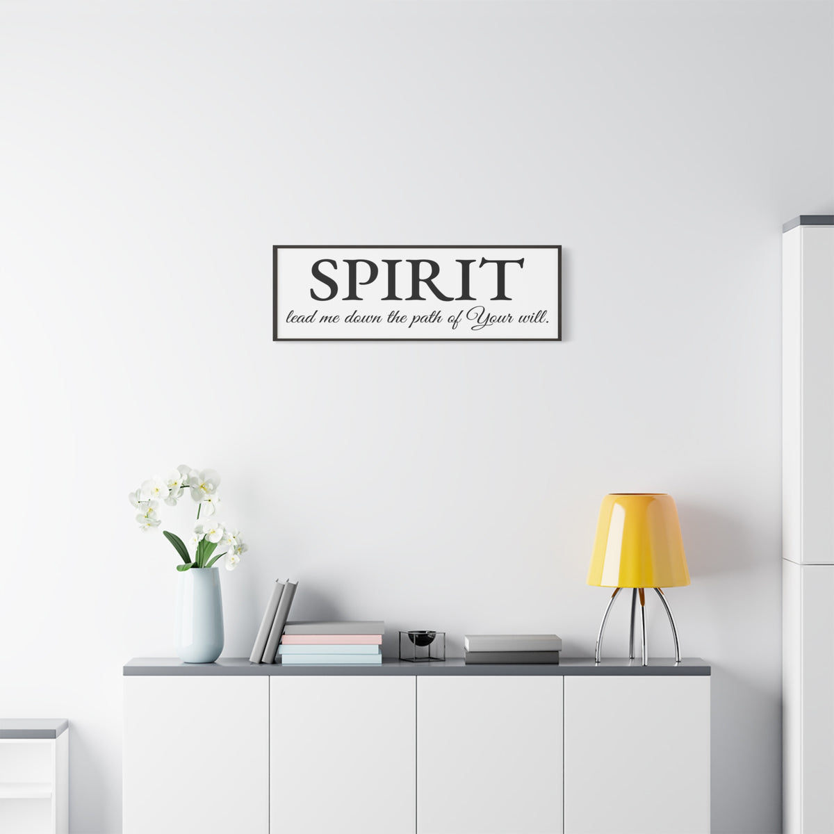 Scripture Walls Spirit Lead Me White Bible Verse Canvas Christian Wall Art Ready to Hang Unframed-Express Your Love Gifts