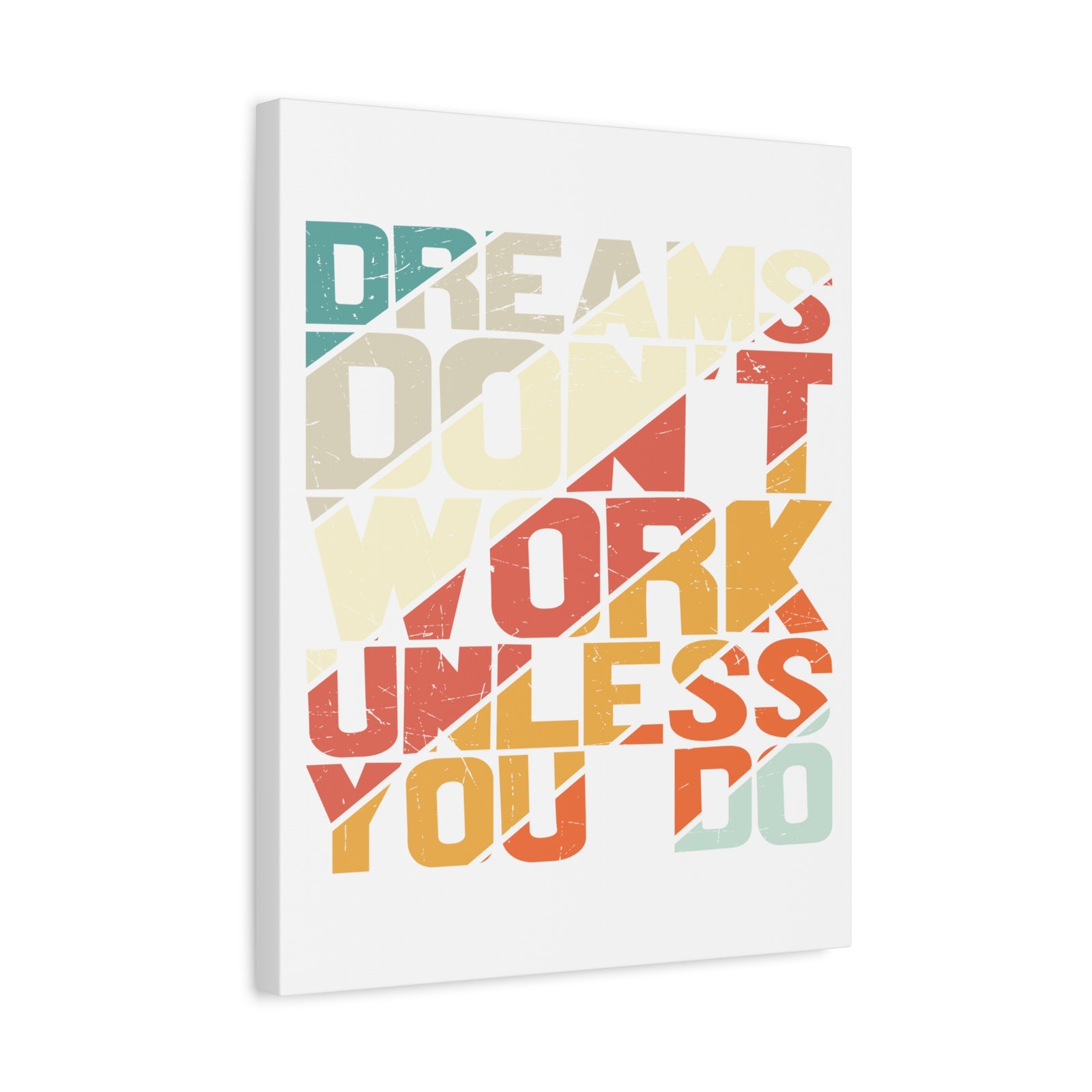 Inspirational Quote Canvas Dreams Don't Work Unless You Do Wall Art Motivational Motto Inspiring Posters Prints Artwork Decor Ready to Hang-Express Your Love Gifts