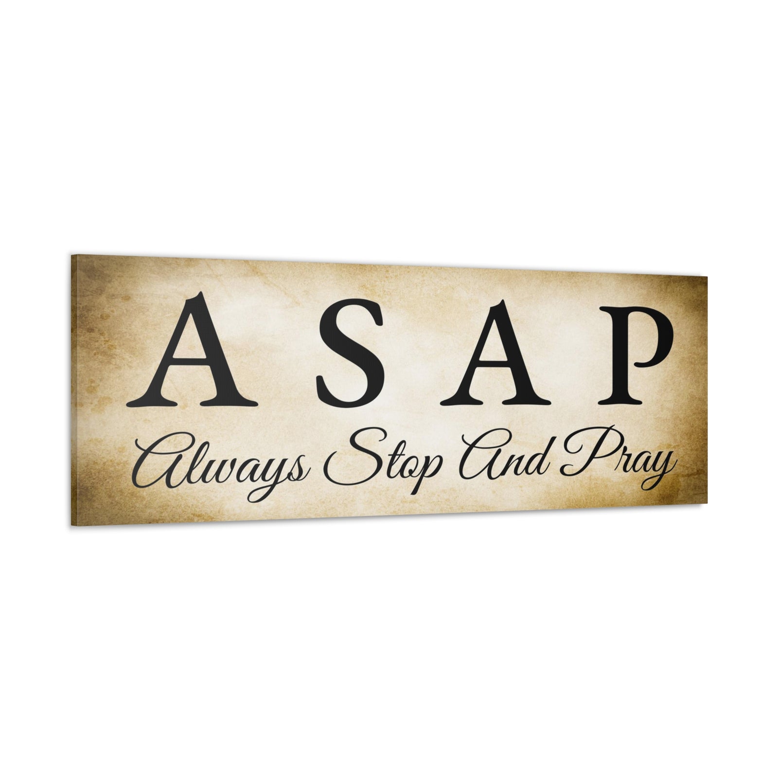 Scripture Walls Stop & Pray 1 Thessalonians 5:17 Gold Bible Verse Canvas Christian Wall Art Ready to Hang Unframed-Express Your Love Gifts