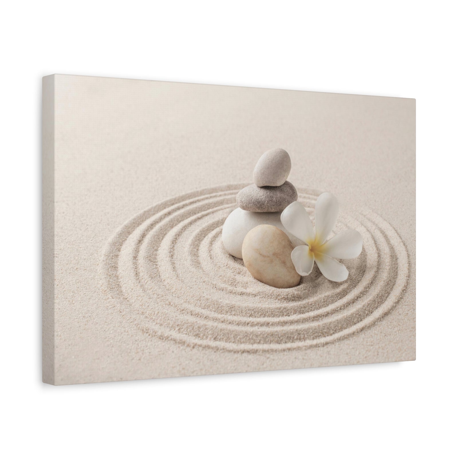 Stacked Zen Stones Forest Floral Nature Photography Canvas Wall Art for Home Decor Ready-to-Hang-Express Your Love Gifts
