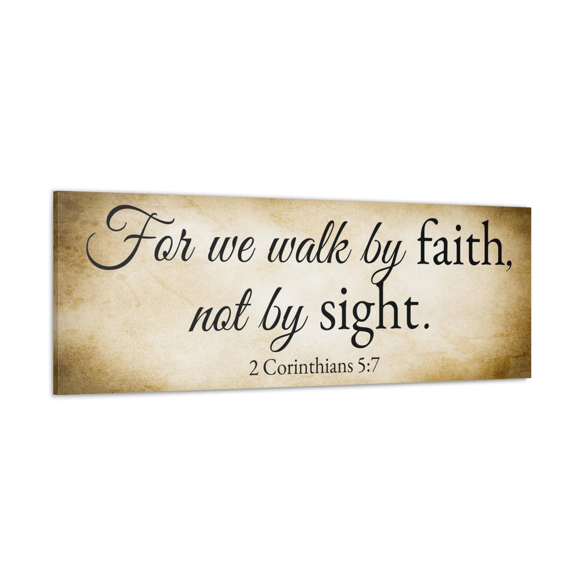 Scripture Walls 2 Corinthians 5:7 Gold Bible Verse Canvas Christian Wall Art Ready to Hang Unframed-Express Your Love Gifts