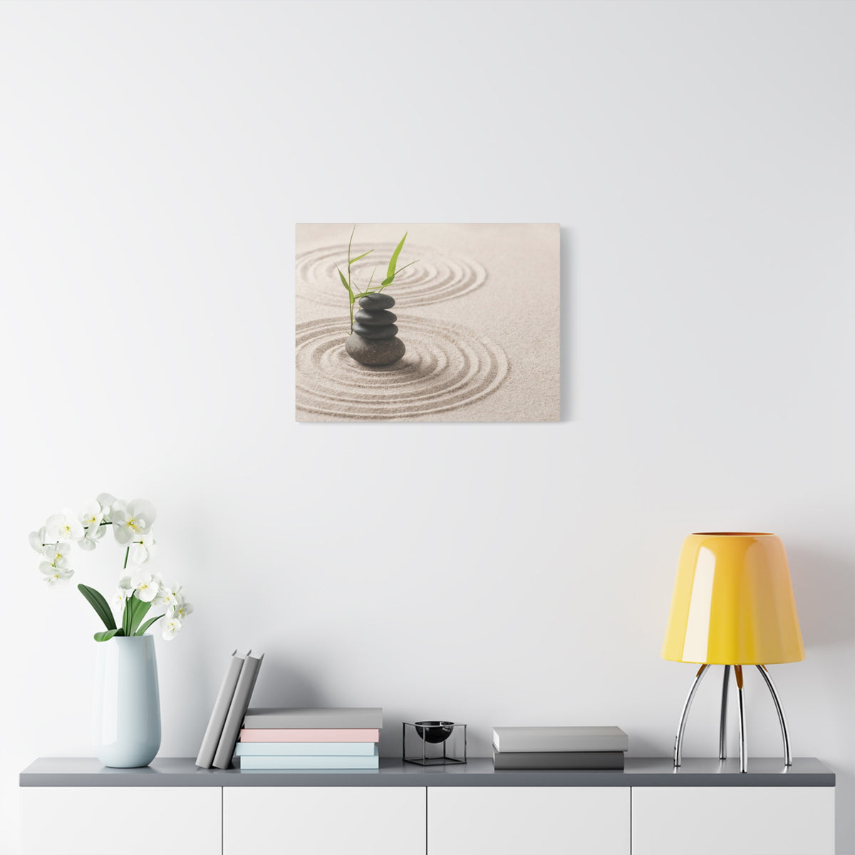 Zen Stones Sand Forest Floral Nature Photography Canvas Wall Art for Home Decor Ready-to-Hang-Express Your Love Gifts