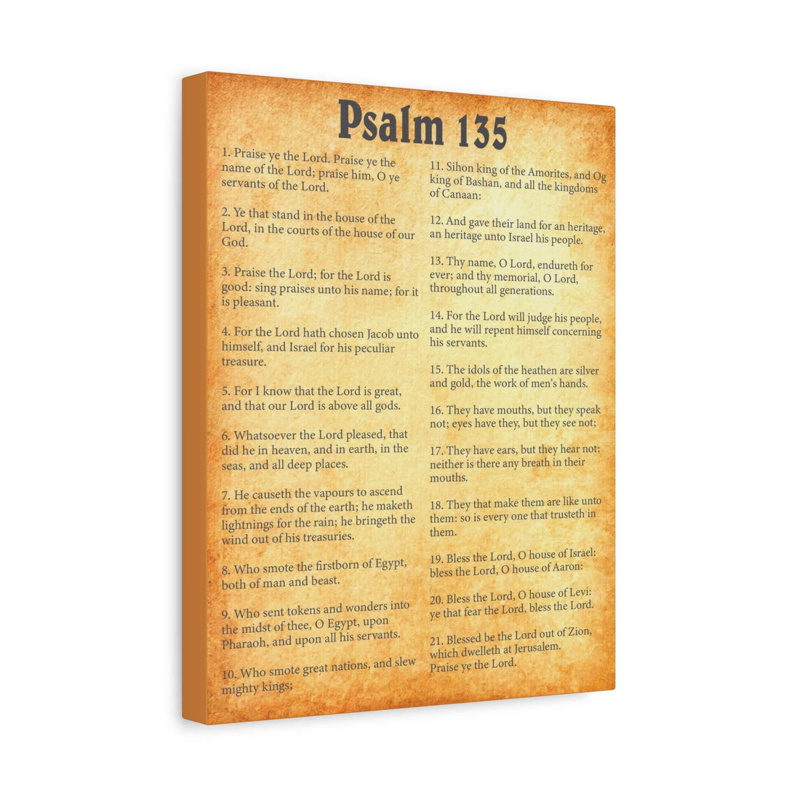 Scripture Walls Psalm 135 Gold Bible Chapter Canvas Christian Wall Art Ready to Hang-Express Your Love Gifts