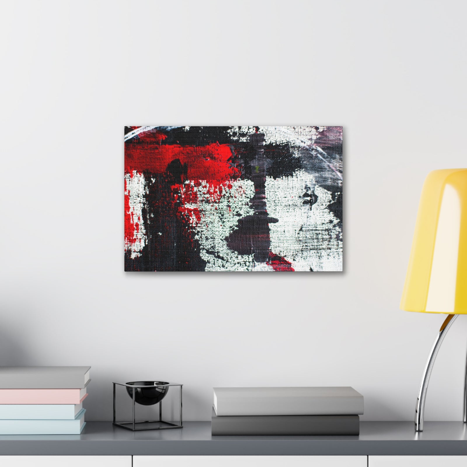 Abstract Rough Canvas Paint Strokes Red White Black Painting Canvas Wall Art for Home Decor Ready-to-Hang-Express Your Love Gifts