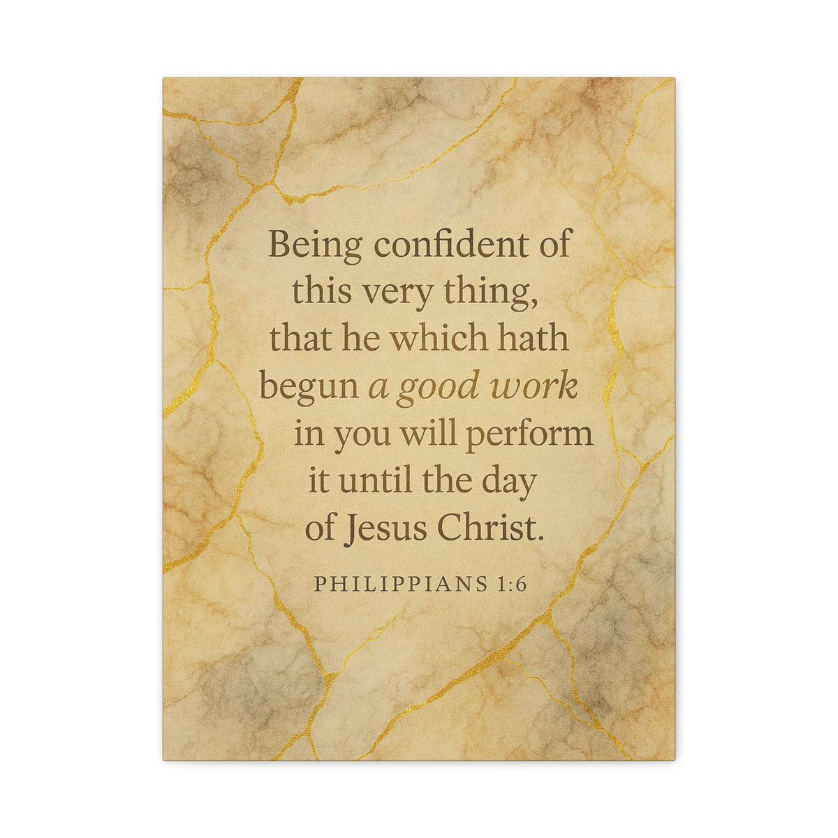 Bible Verse Canvas Philippians 1:6 Christian Home Décor Wall Art Scripture Ready to Hang Faith Print-Express Your Love Gifts