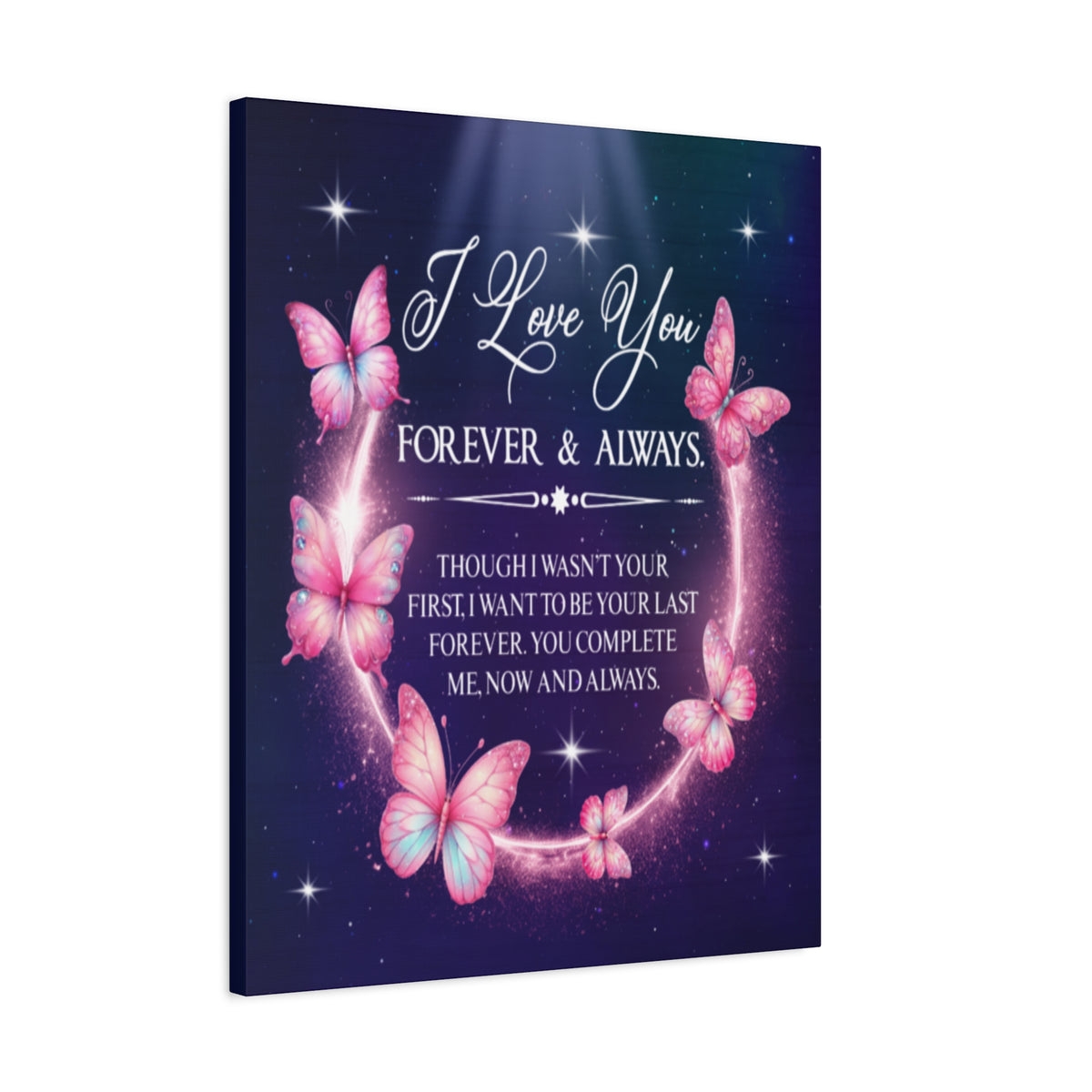 To My Wife Forever & Always Butterfly Canvas Wall Art – Romantic Gift for Eternal Love-Express Your Love Gifts