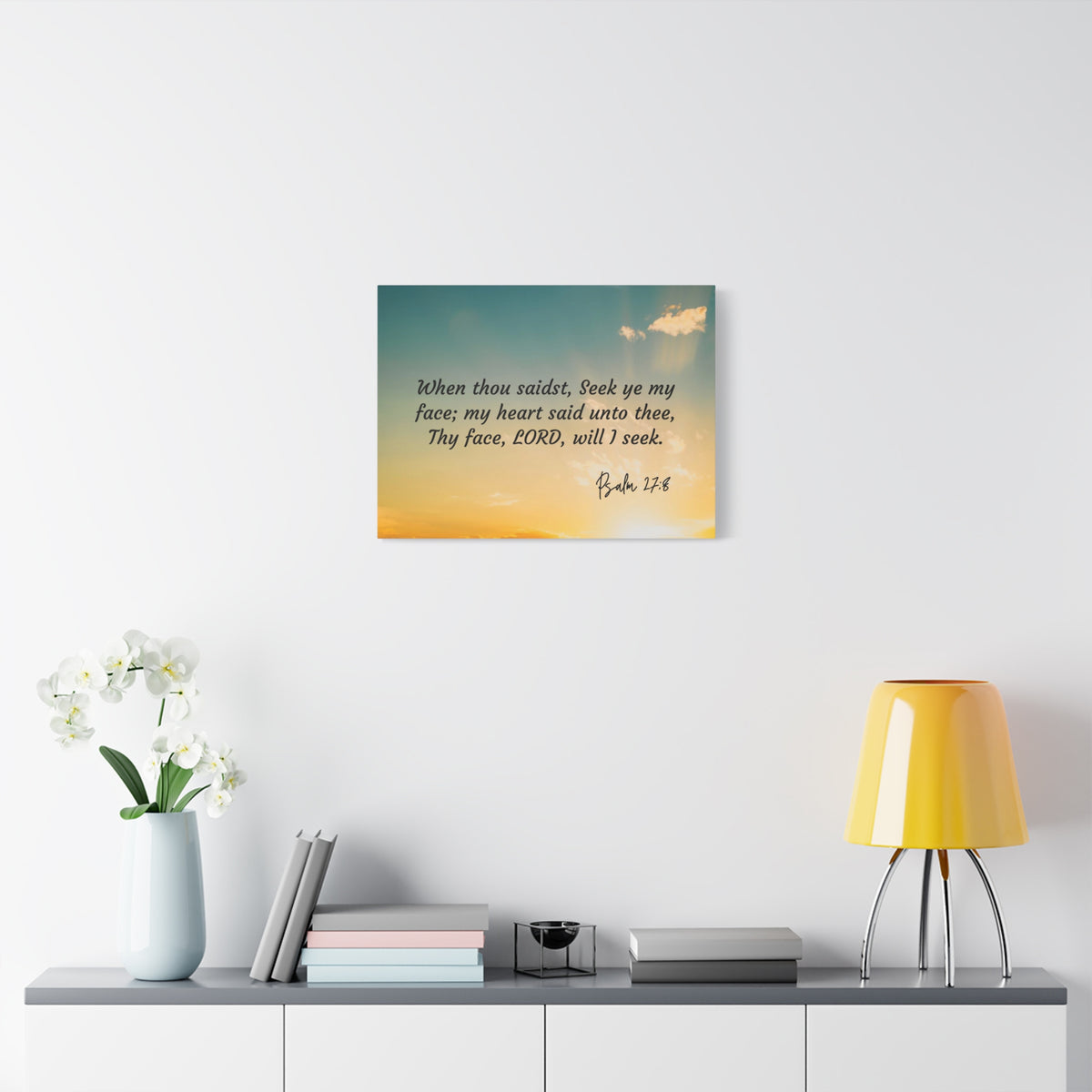 Scripture Walls Seek Psalms 27:8 Bible Verse Canvas Christian Wall Art Ready to Hang-Express Your Love Gifts
