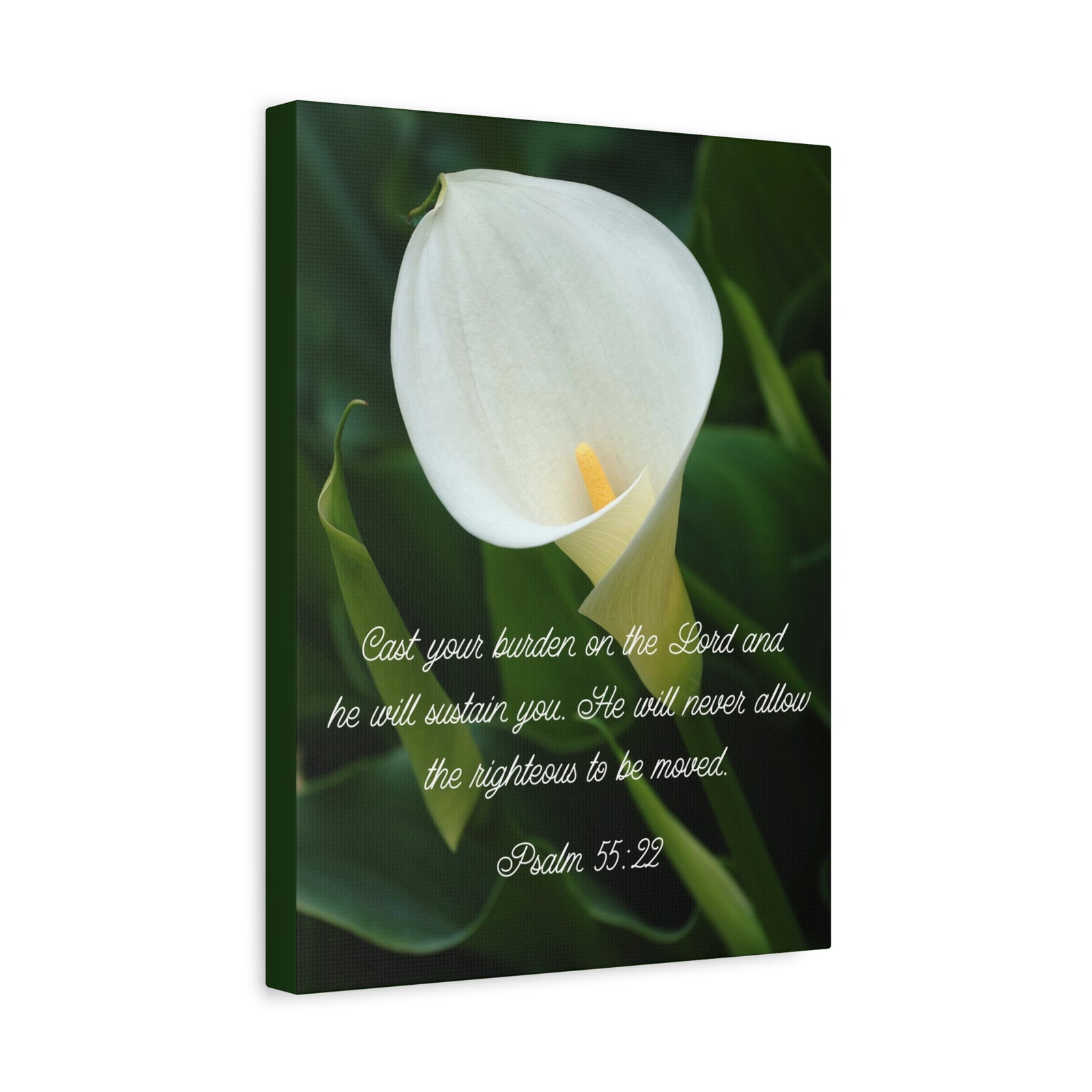 Scripture Canvas Cast Your Burden Psalm 55:22 Christian Wall Art Bible Verse Print Ready to Hang-Express Your Love Gifts