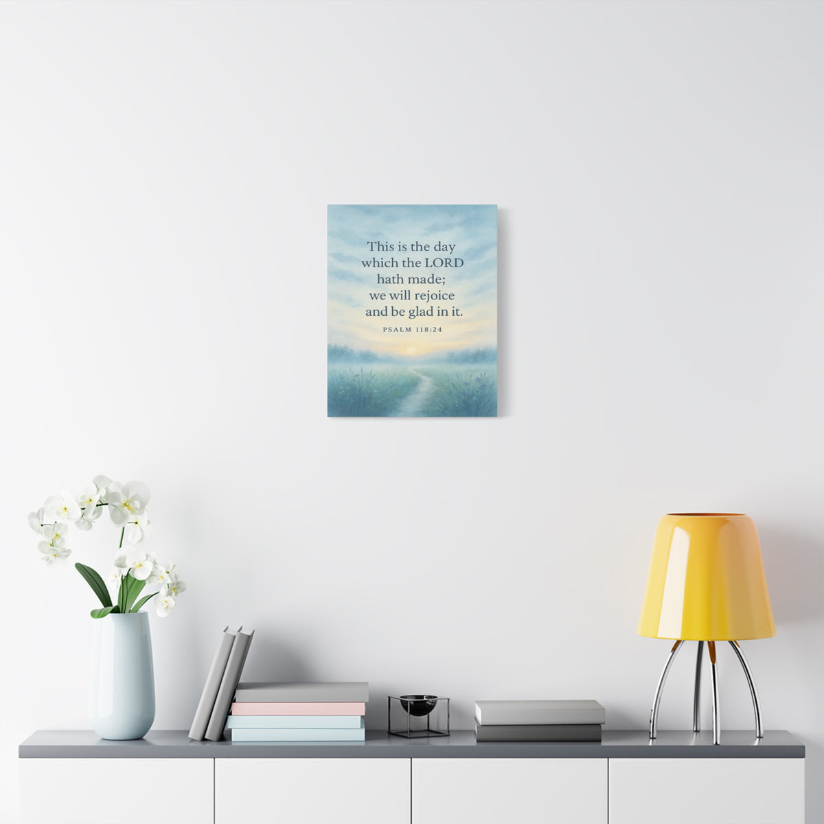 Bible Verse Canvas Psalm 118:24 Christian Home Décor Wall Art Scripture Ready to Hang Faith Print-Express Your Love Gifts