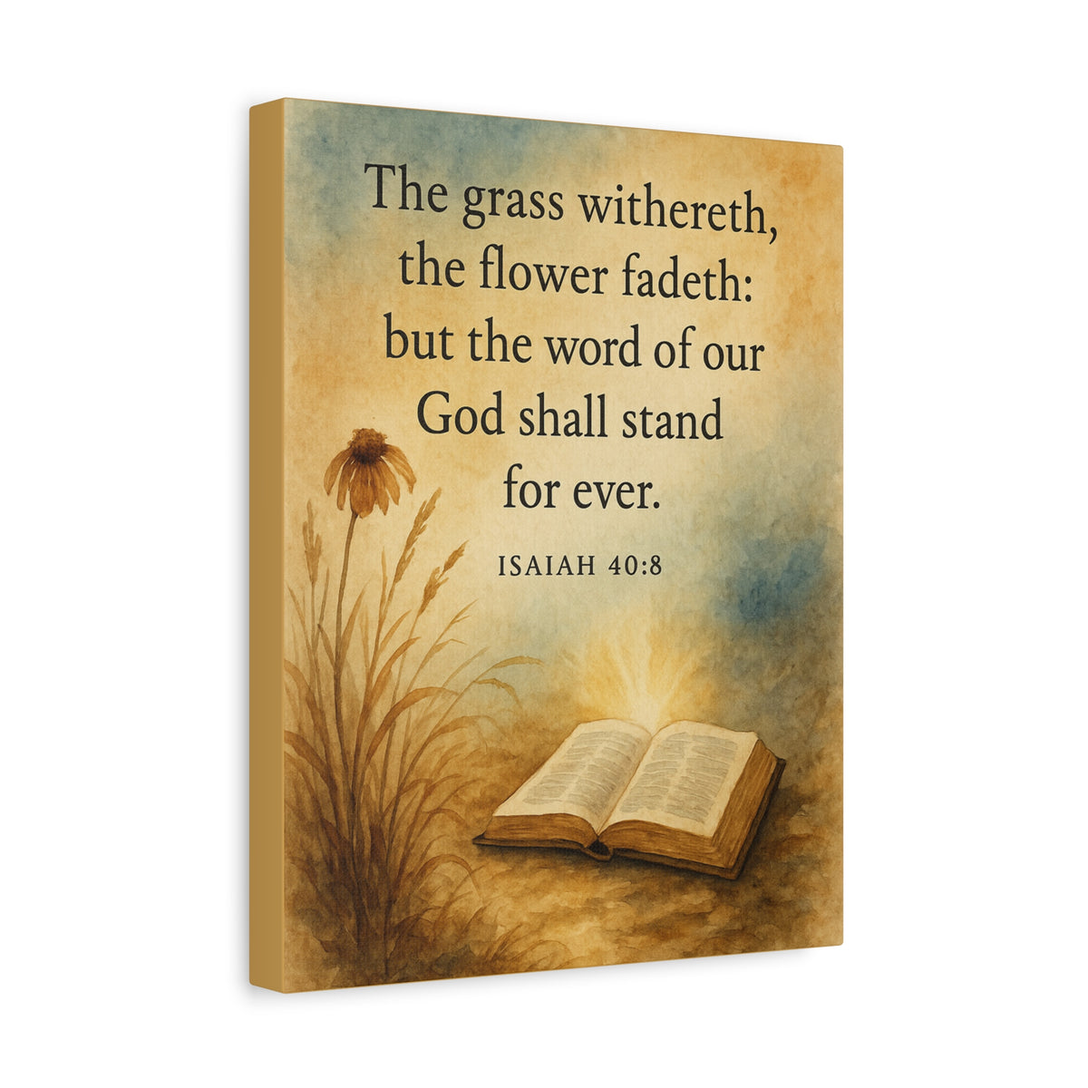 Bible Verse Canvas Isaiah 40:8 Christian Home Décor Wall Art Scripture Ready to Hang Faith Print-Express Your Love Gifts