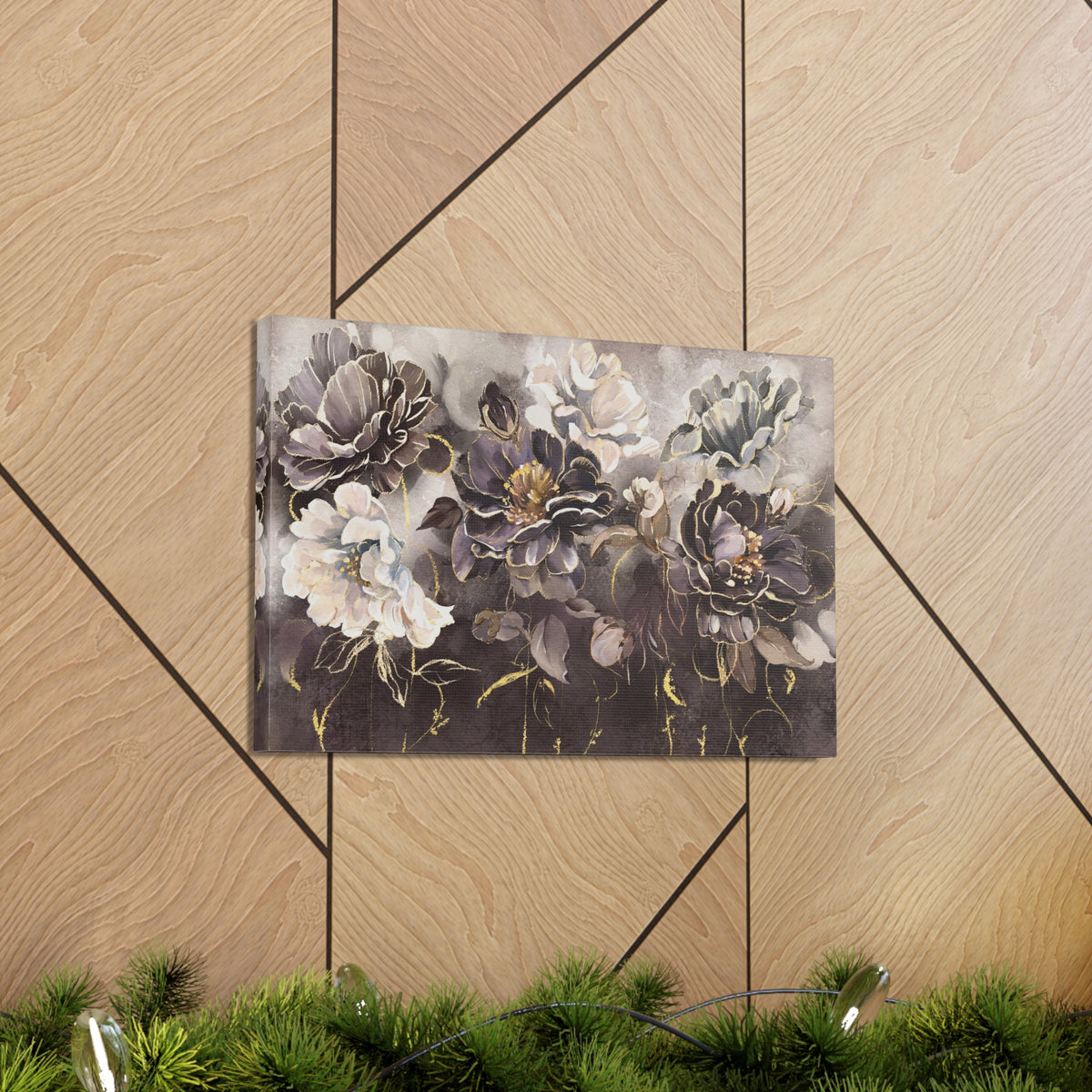 Oil Painting With Flower Rose & Leaves Flower Canvas Wall Art for Home Decor Ready-to-Hang-Express Your Love Gifts