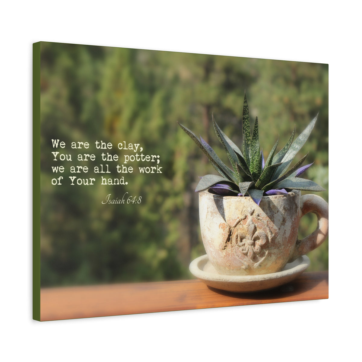 Scripture Canvas We Are The Clay Isaiah 64:8 Christian Wall Art Bible Verse Print Ready to Hang-Express Your Love Gifts