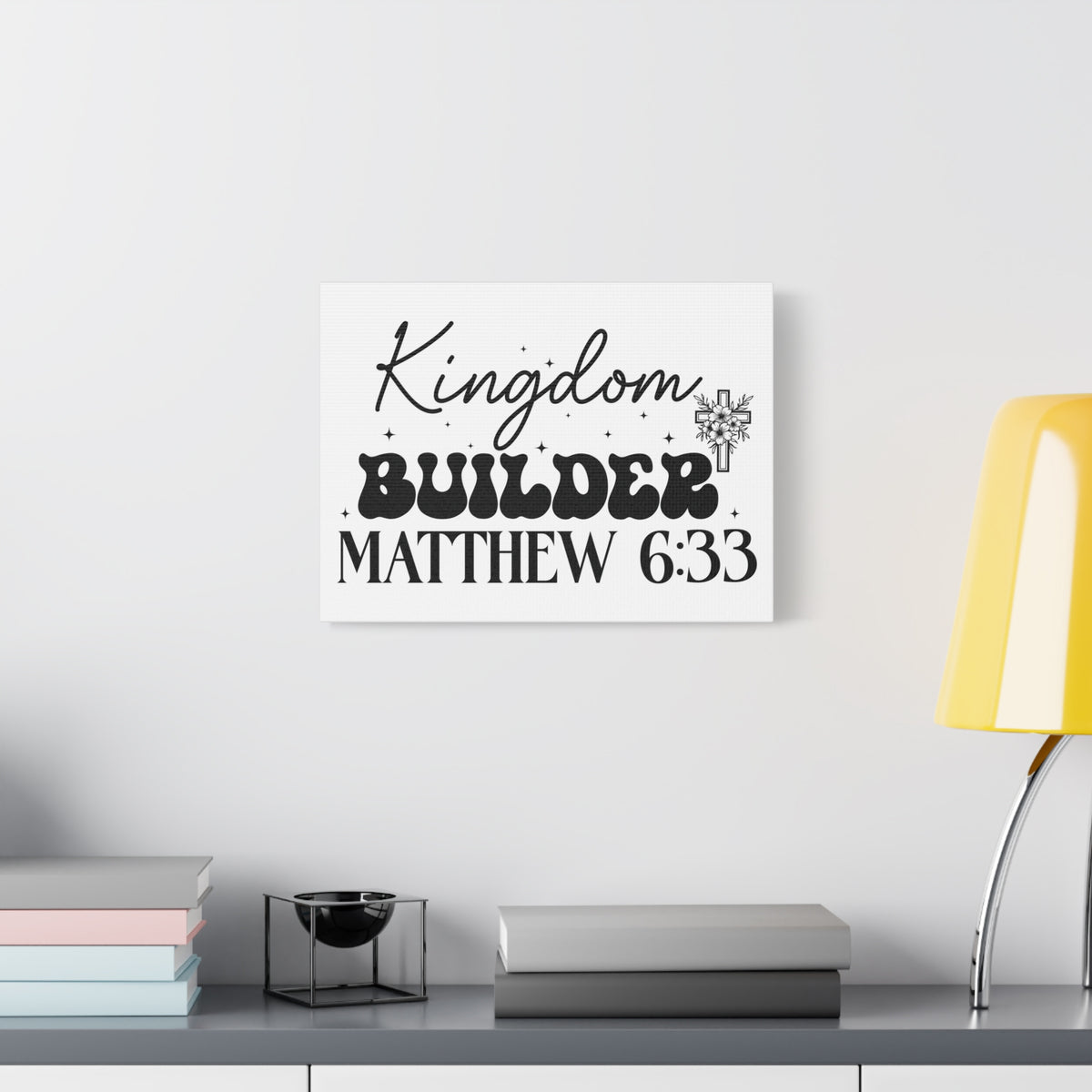 Scripture Walls Matthew 6:33 Kingdom Builder Bible Verse Canvas Christian Wall Art Ready to Hang Unframed-Express Your Love Gifts