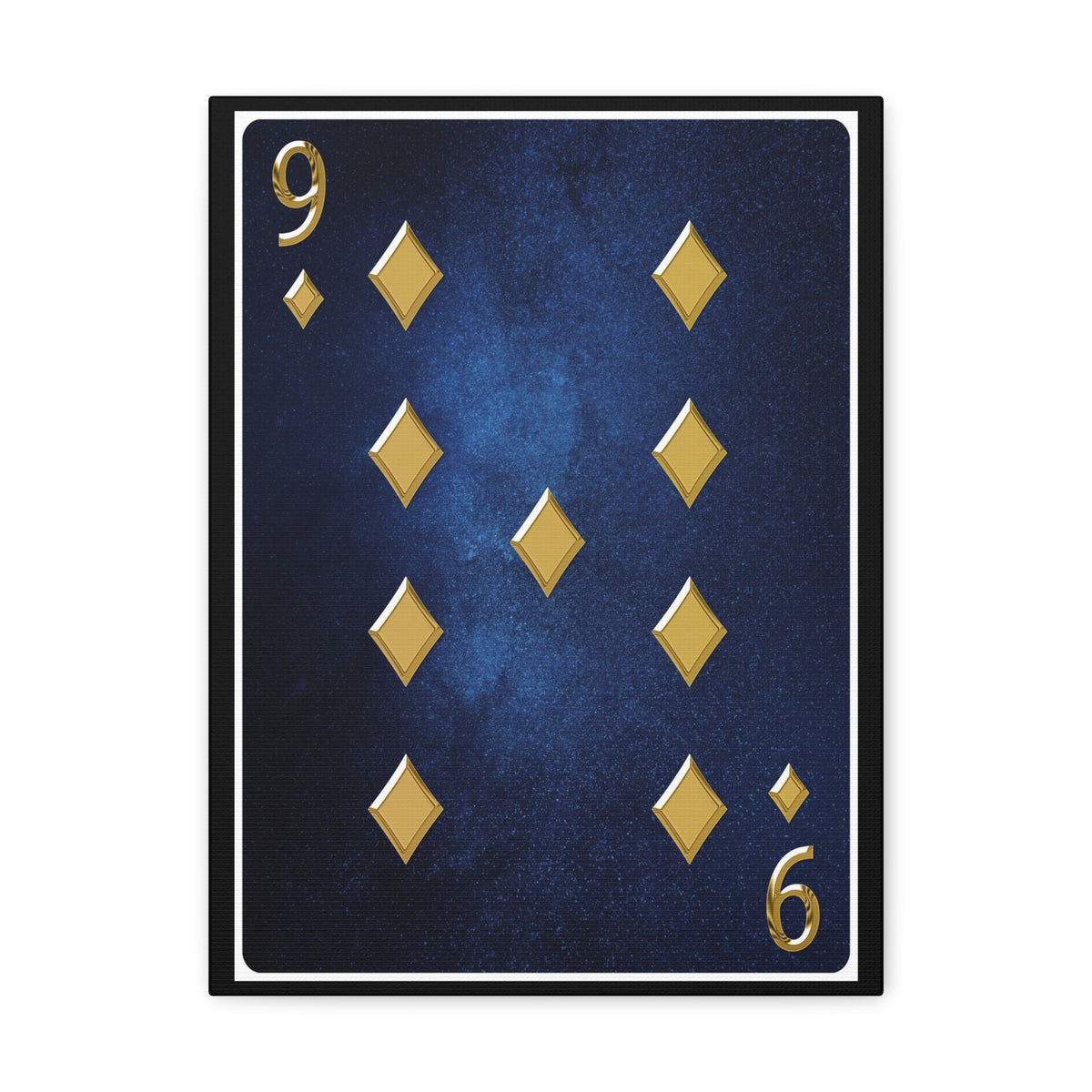 Nine Of Diamonds Space Background Playing Card Canvas Wall Art for Home Decor Ready-to-Hang-Express Your Love Gifts