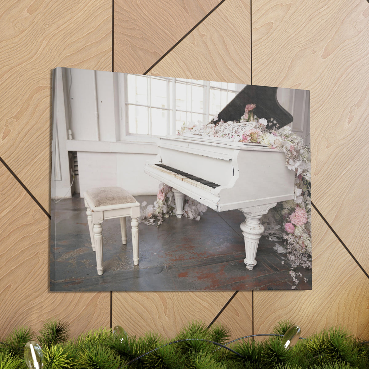 Piano with Flowers Music Lover's Delight Piano Keyboard Canvas Wall Art for Home Decor Ready-to-Hang-Express Your Love Gifts
