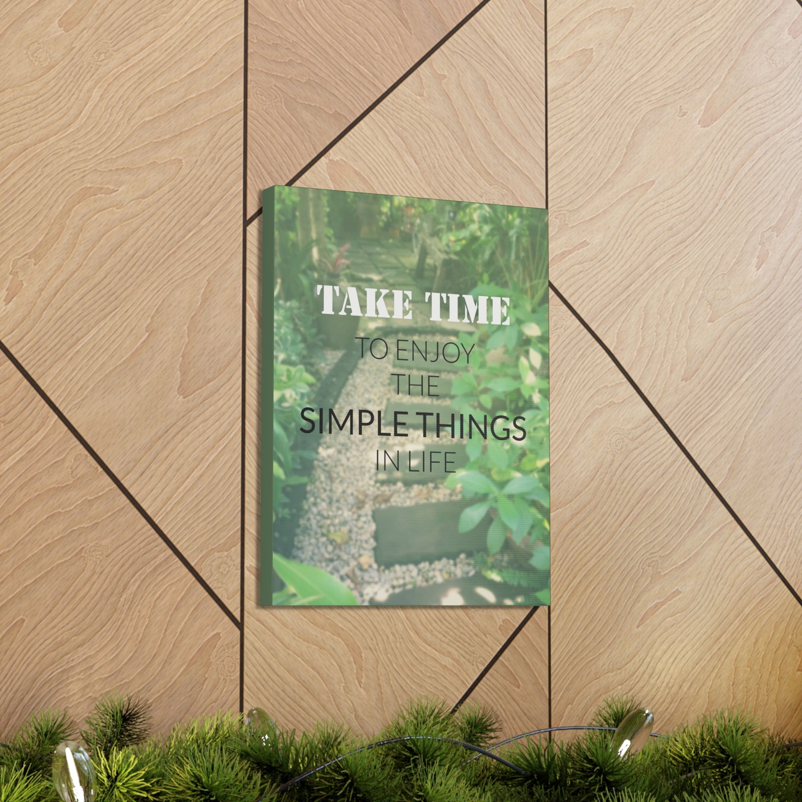 Inspirational Quote Canvas Take Time To Enjoy Motivational Print Ready to Hang Artwork-Express Your Love Gifts