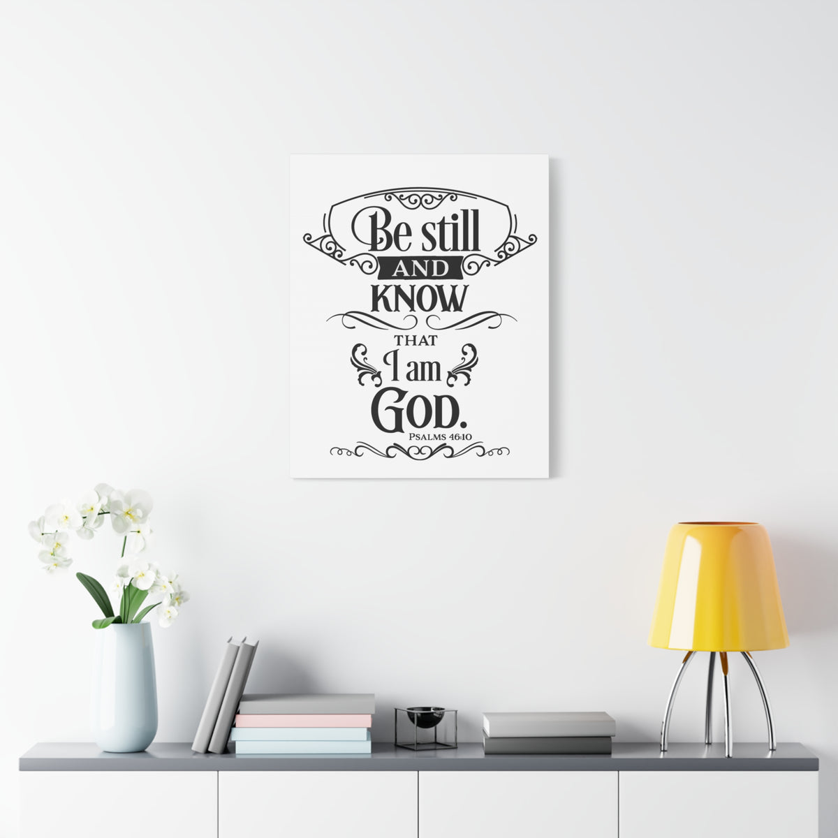 Scripture Canvas I Am God Psalm 46:10 Christian Wall Art Bible Verse Print Ready to Hang-Express Your Love Gifts