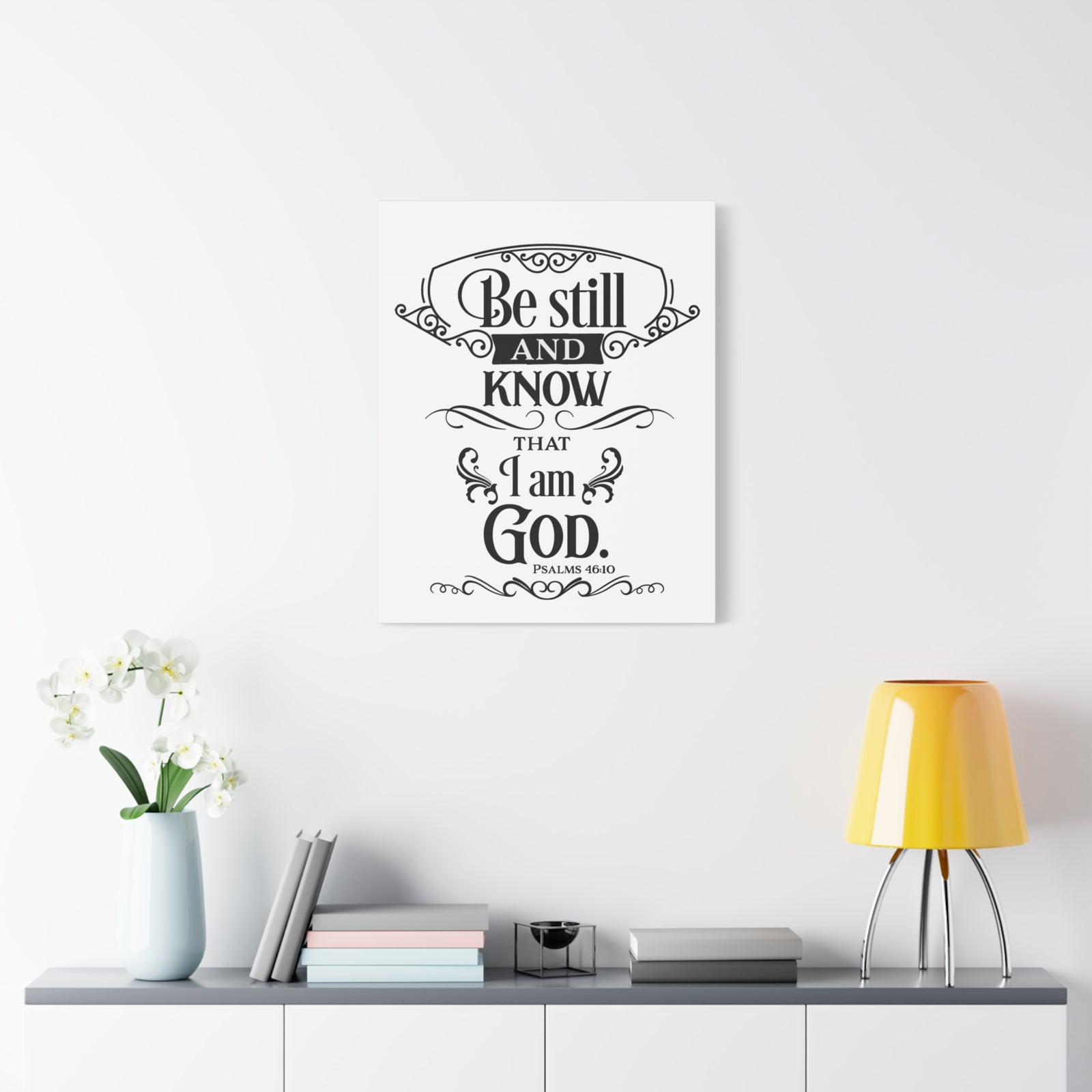 Scripture Canvas I Am God Psalm 46:10 Christian Wall Art Bible Verse Print Ready to Hang-Express Your Love Gifts
