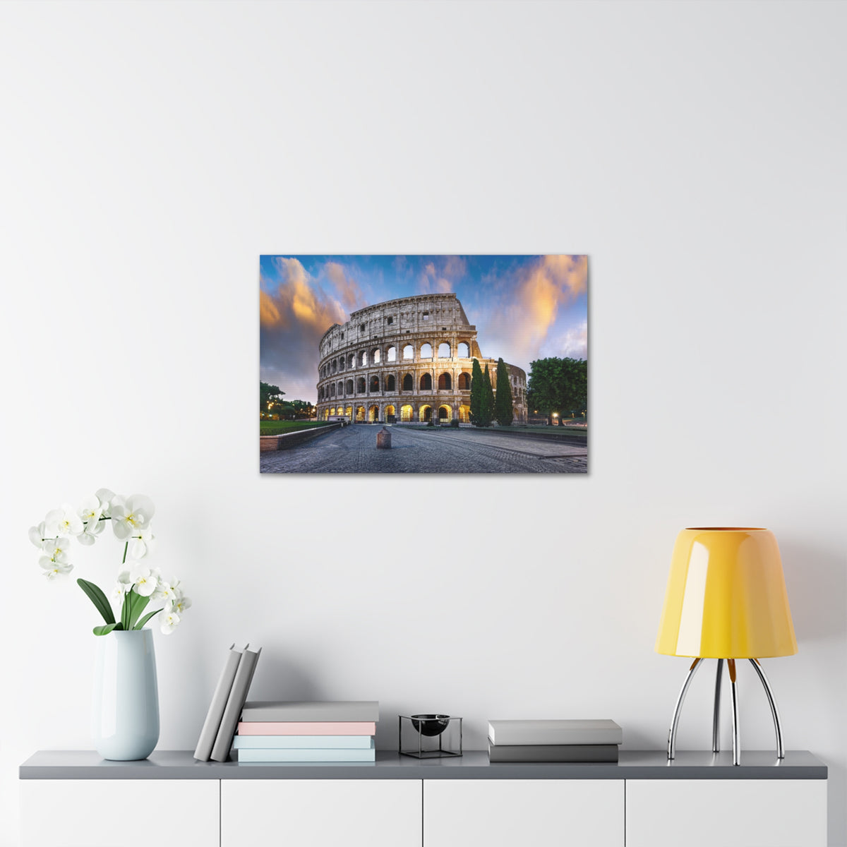 Colosseum in Italy Nature Wilderness Photography Canvas Wall Art for Home Decor Ready-to-Hang-Express Your Love Gifts