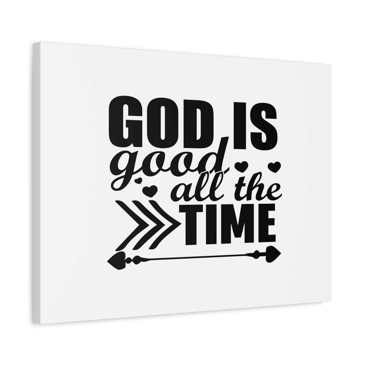 Scripture Canvas God Is Good All The Time Psalm 107:1 Christian Wall Art Bible Verse Print Ready to Hang-Express Your Love Gifts
