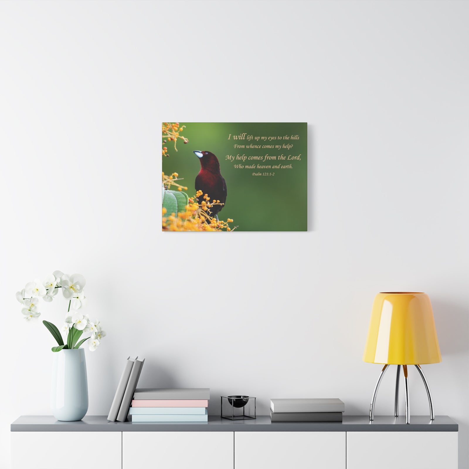 Scripture Walls Psalm 121:1-2 Heaven and Earth Bible Verse Canvas Christian Wall Art Ready to Hang Unframed-Express Your Love Gifts