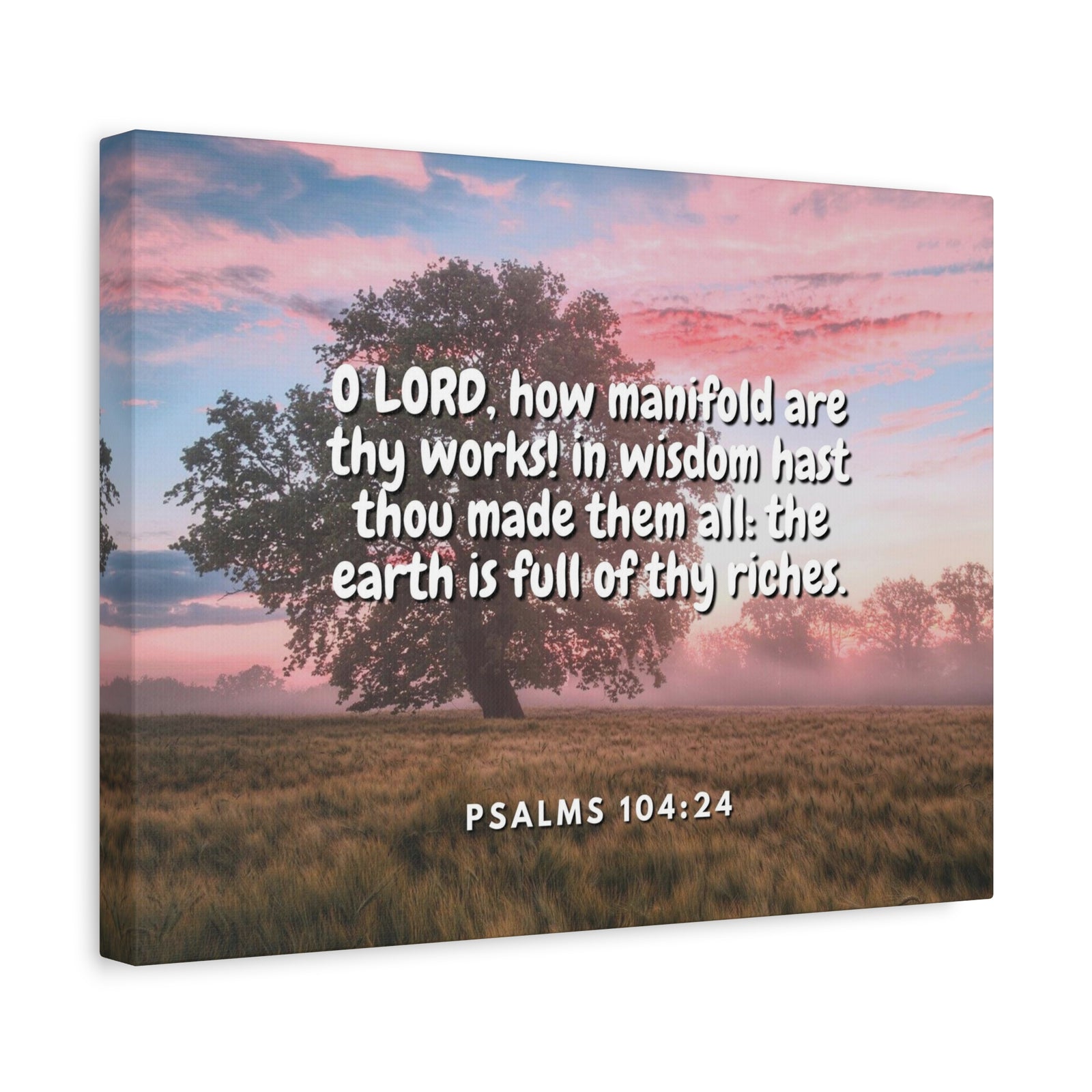 Scripture Canvas In Wisdom Psalms 104:24 Christian Wall Art Bible Verse Print Ready to Hang-Express Your Love Gifts