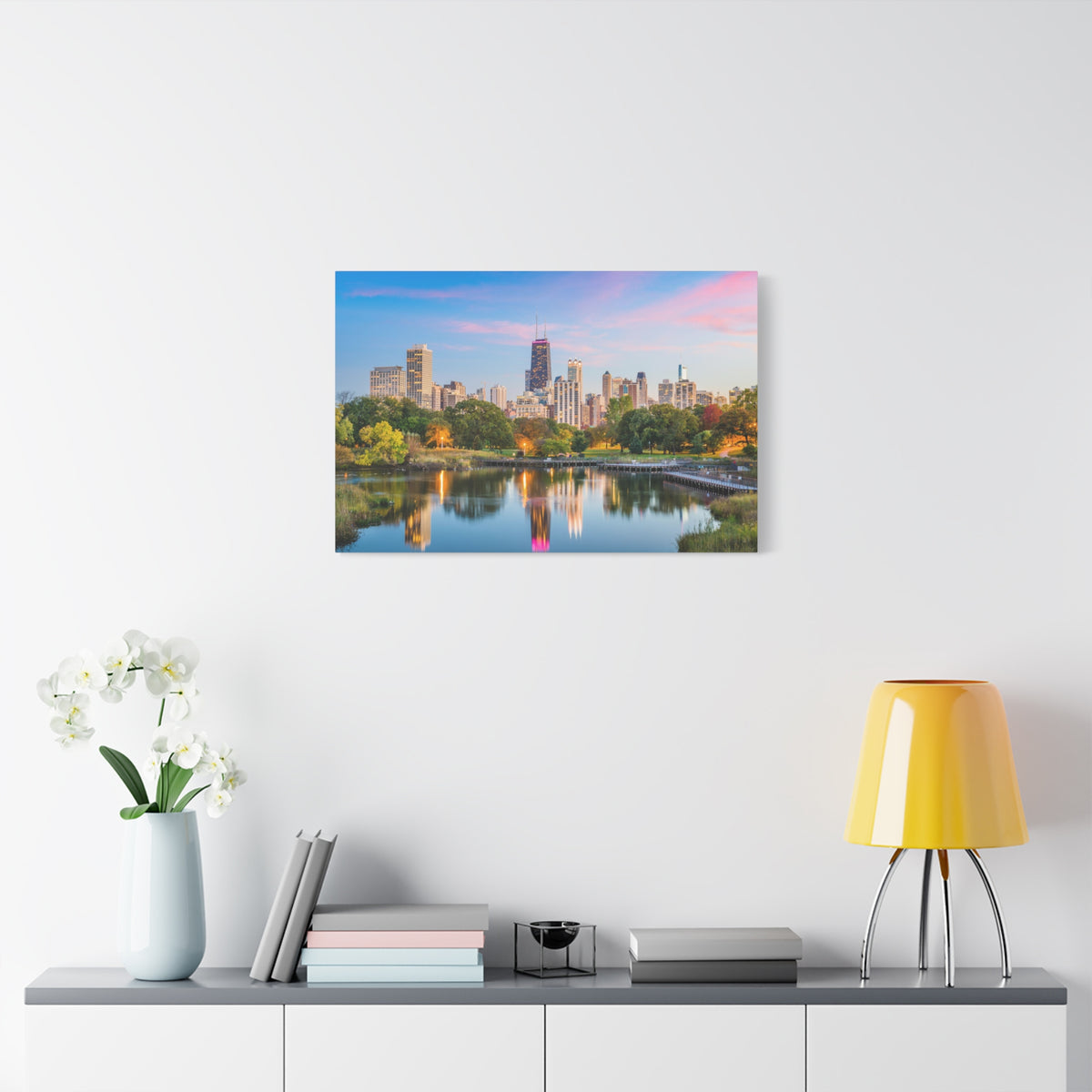 Chicago Daytime Skyline Canvas Artwork High-Quality Breathtaking Stunning Cityscape for Home Decor Ready to Hang-Express Your Love Gifts