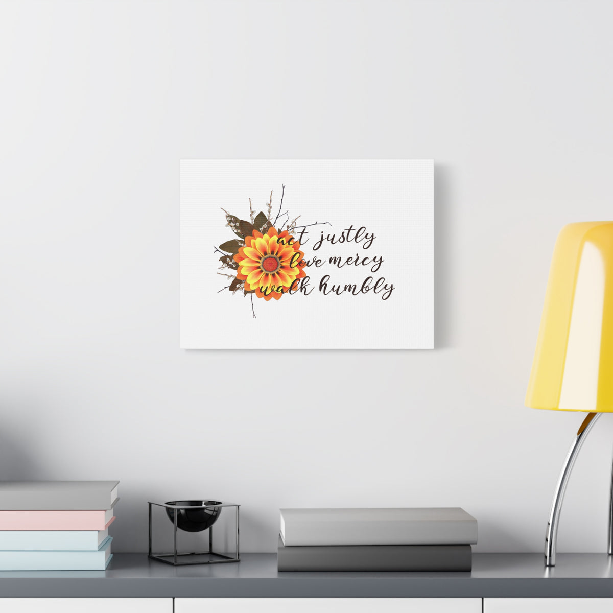 Scripture Walls Micah 6:8 Act Justly Sunflower Bible Verse Canvas Christian Wall Art Ready to Hang Unframed-Express Your Love Gifts