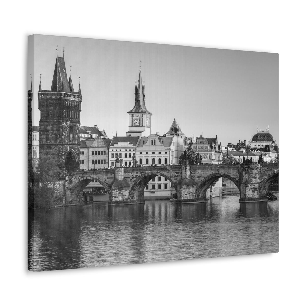 Prague Black And White Skyline Canvas Artwork High-Quality Breathtaking Stunning Cityscape for Home Decor Ready to Hang-Express Your Love Gifts