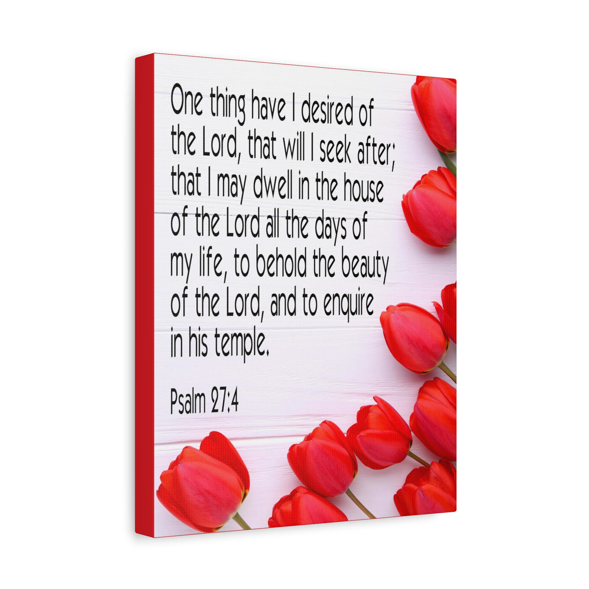 Scripture Canvas The Beauty of The Lord Psalm 27:4 Christian Wall Art Bible Verse Print Ready to Hang-Express Your Love Gifts