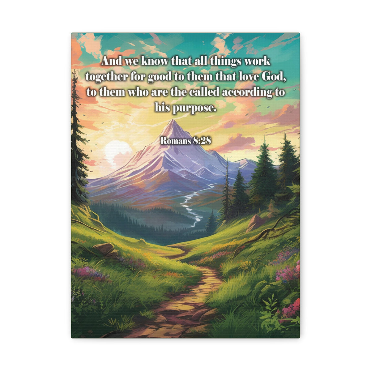 Scripture Walls All Things Work Together Romans 8:28 Christian Wall Art Print Ready to Hang Unframed-Express Your Love Gifts