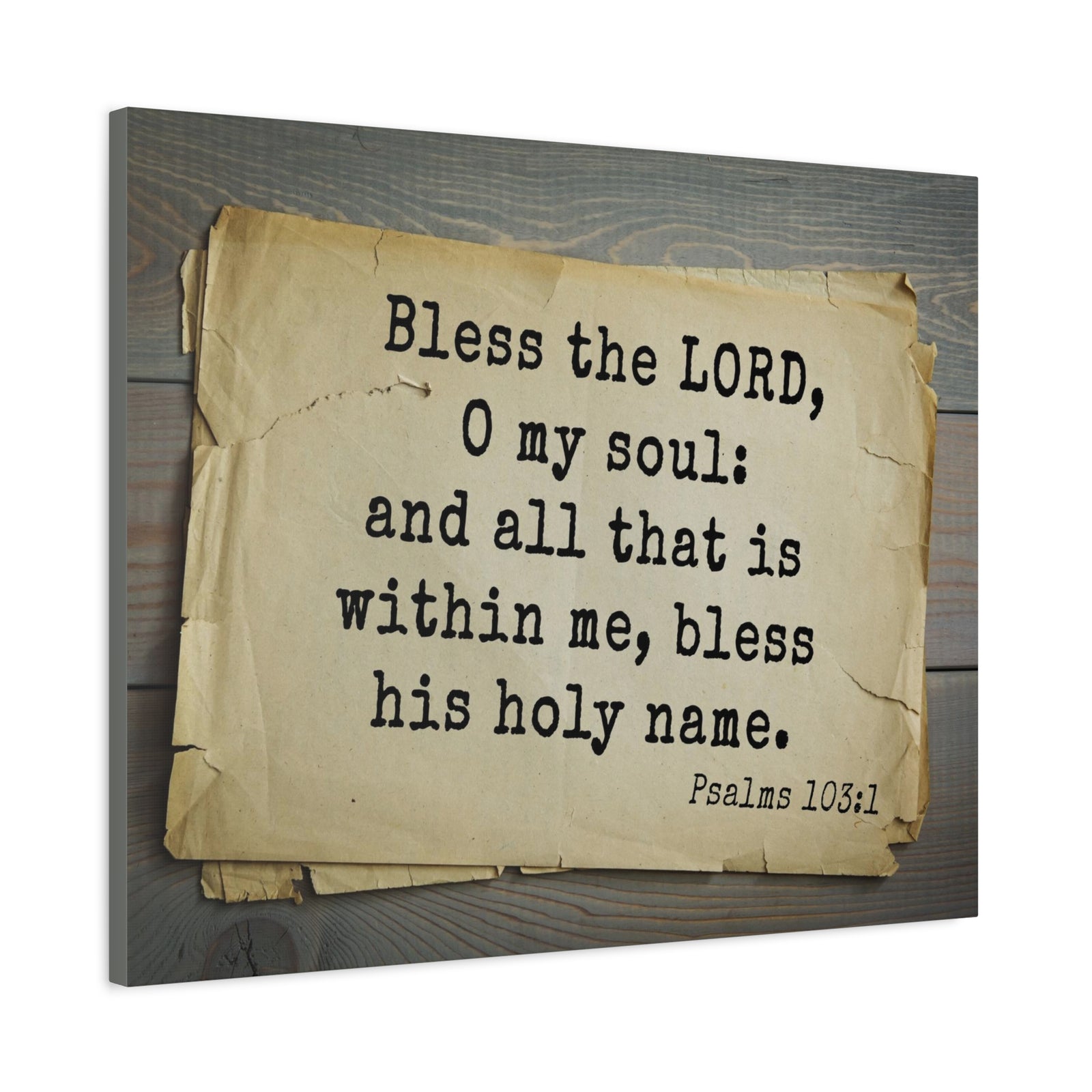 Scripture Walls Bless The Lord Psalms 103:1Bible Verse Canvas Christian Wall Art Bible Verse Print Ready To Hang-Express Your Love Gifts