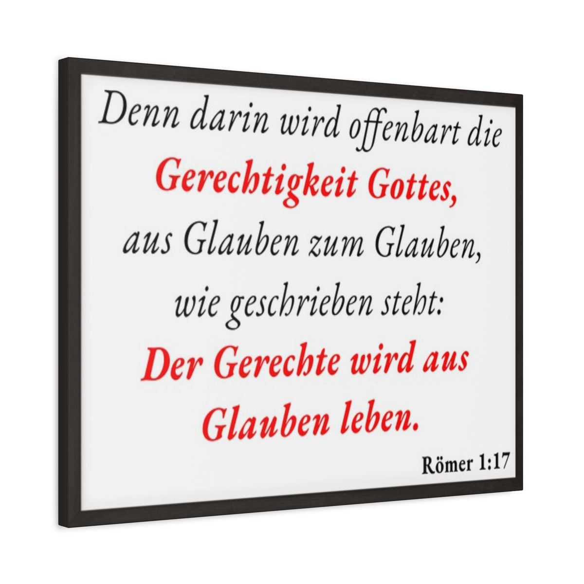 Scripture Walls Römer 1:17 Romans 1:17 Live By Faith German White Bible Verse Canvas Christian Wall Art Ready to Hang Unframed-Express Your Love Gifts