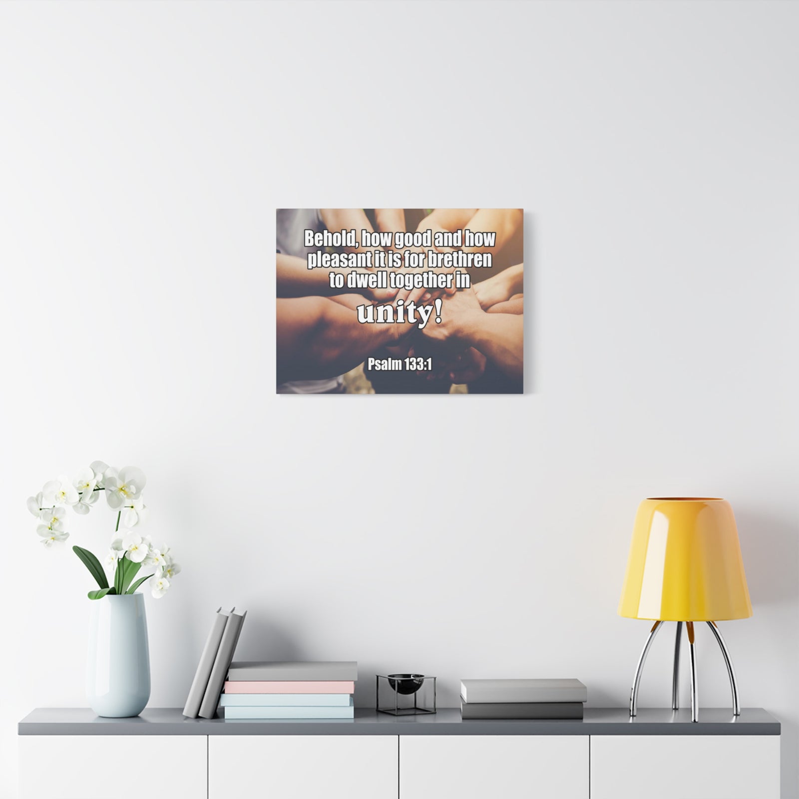 Scripture Canvas Unity Psalm 133:1 Christian Wall Art Bible Verse Print Ready to Hang-Express Your Love Gifts