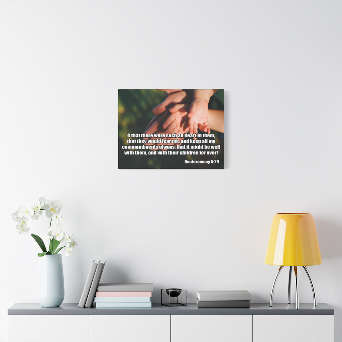 Bible Verse Canvas Keep All My Commandments Deuteronomy 5:29 Christian Home Décor Wall Art Scripture Ready to Hang Faith Print-Express Your Love Gifts