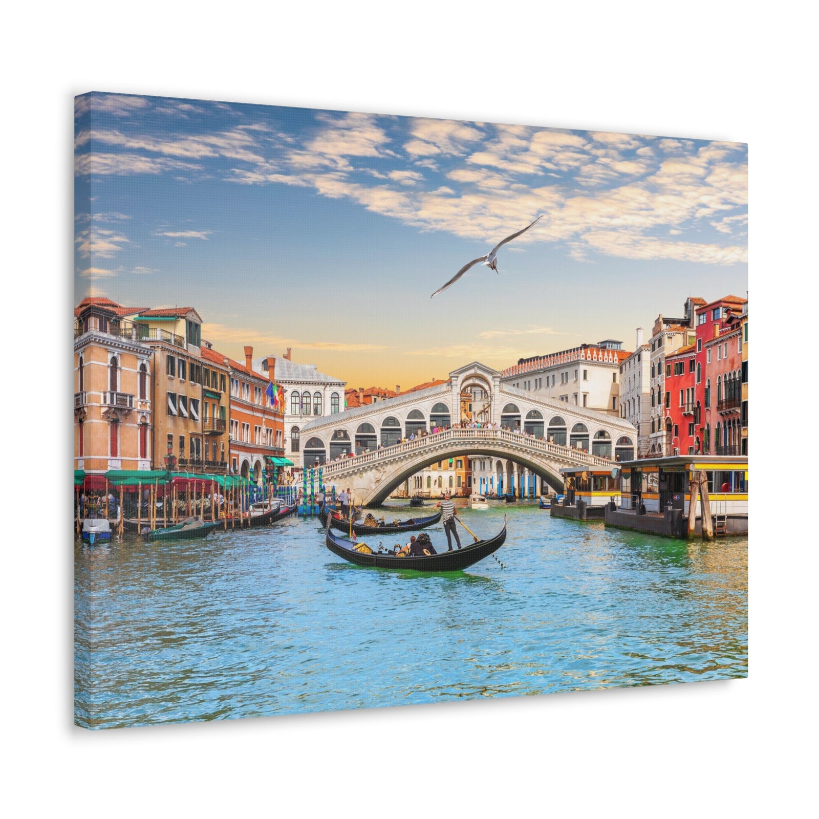 Venice Rialto Bridge Nature Wilderness Photography Canvas Wall Art for Home Decor Ready-to-Hang-Express Your Love Gifts