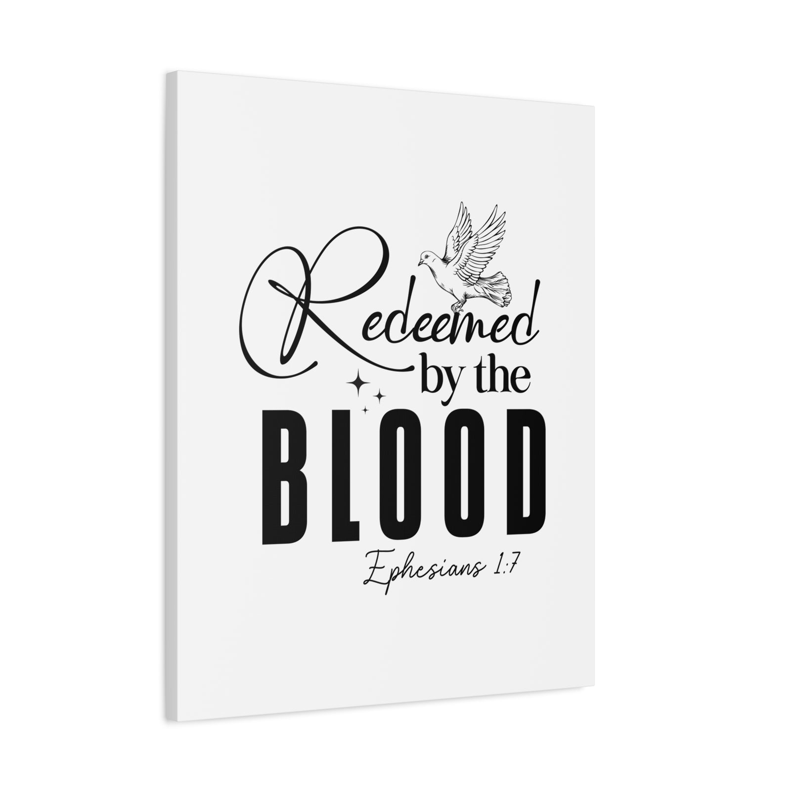Scripture Walls Ephesians 1:7 Redeemed by Blood Bible Verse Canvas Christian Wall Art Ready to Hang Unframed-Express Your Love Gifts