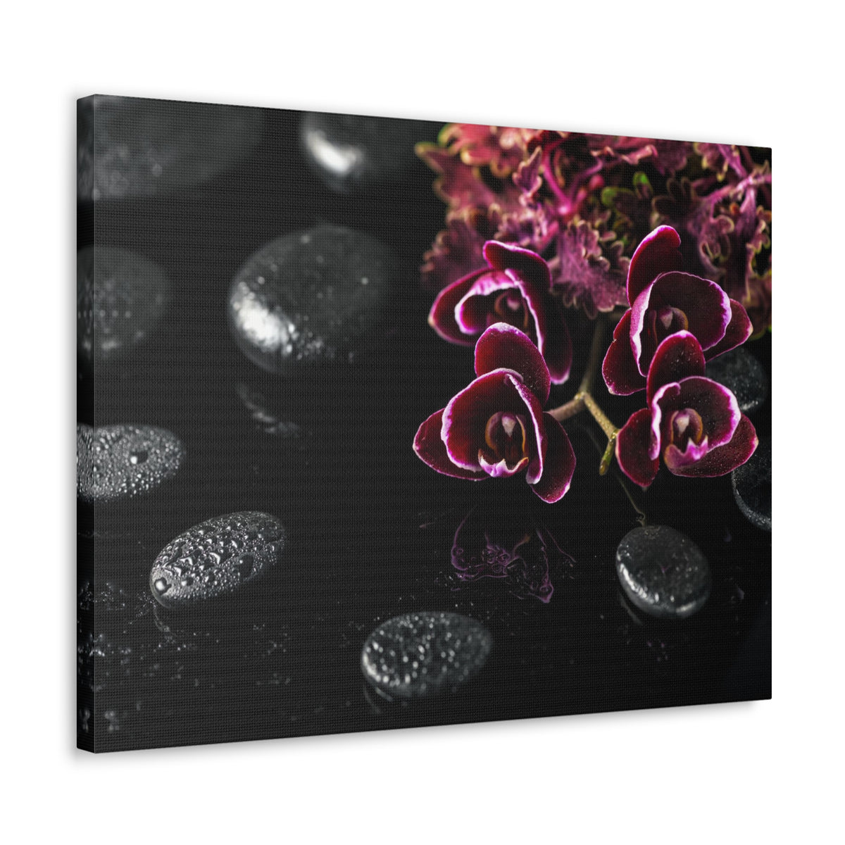 Dark Cherry Orchid Forest Floral Nature Photography Canvas Wall Art for Home Decor Ready-to-Hang-Express Your Love Gifts